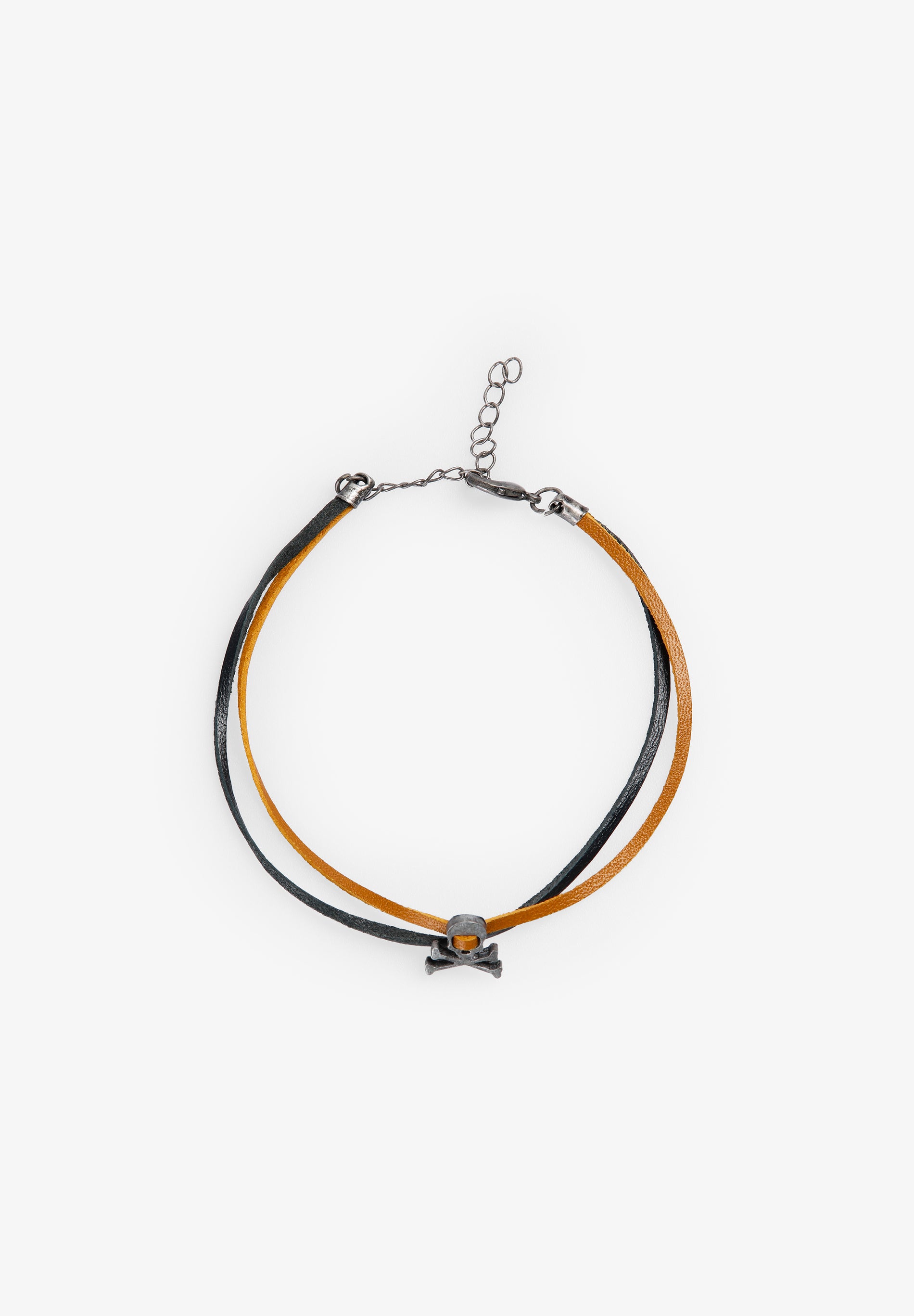 DOBLE PULSERA PIEL CALAVERA - Scalpers