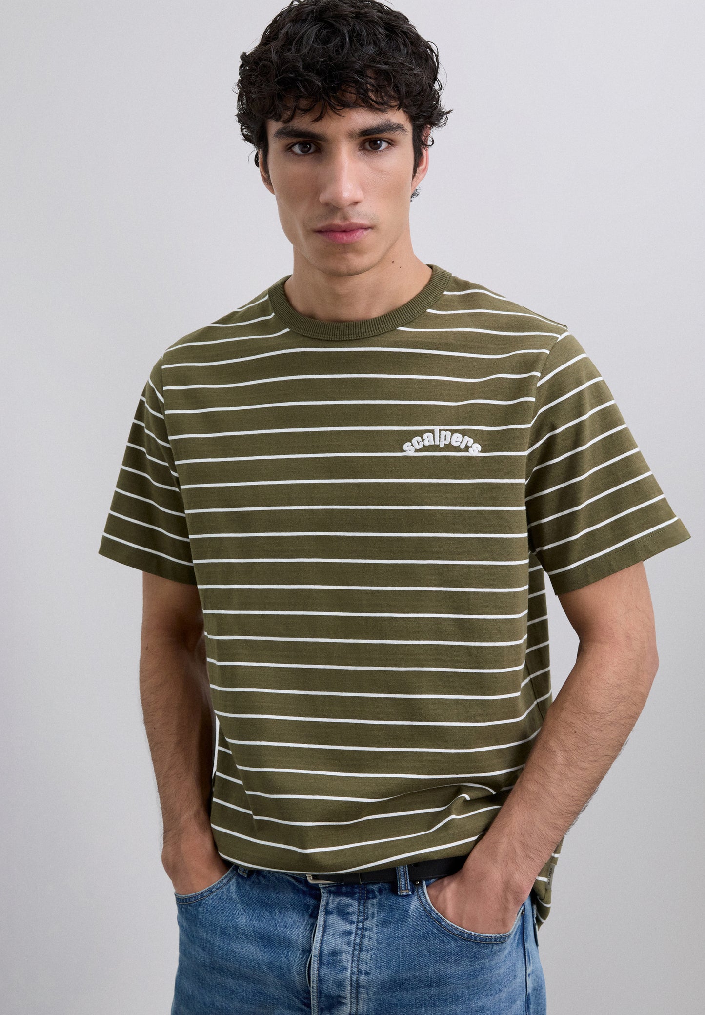 SCSTRIPESEMB TEE