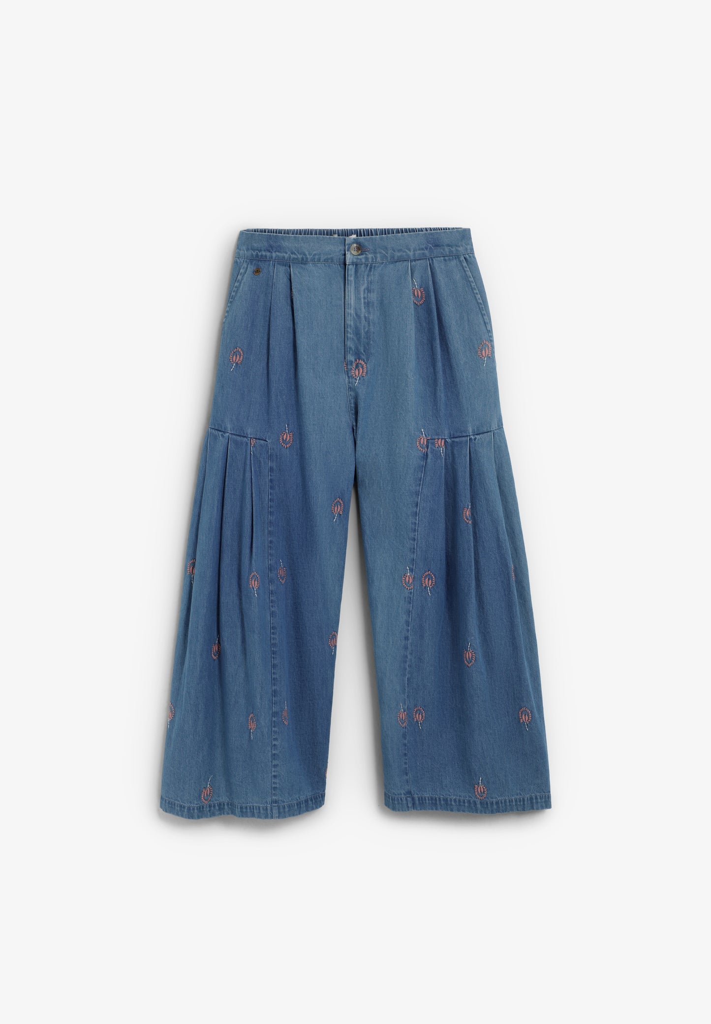 PANTALÓN DENIM FLORES BORDADAS