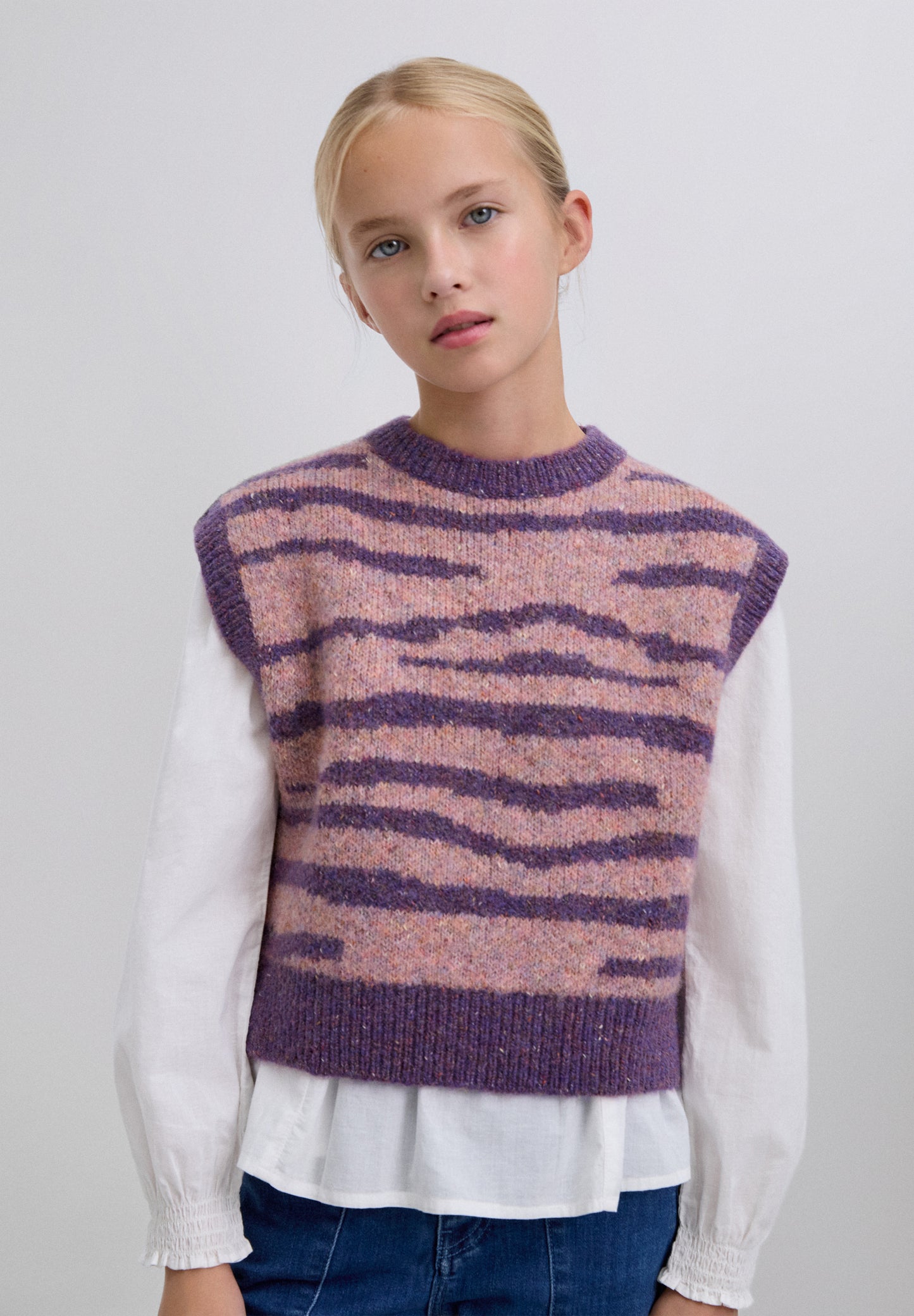 CHALECO PUNTO ANIMAL PRINT