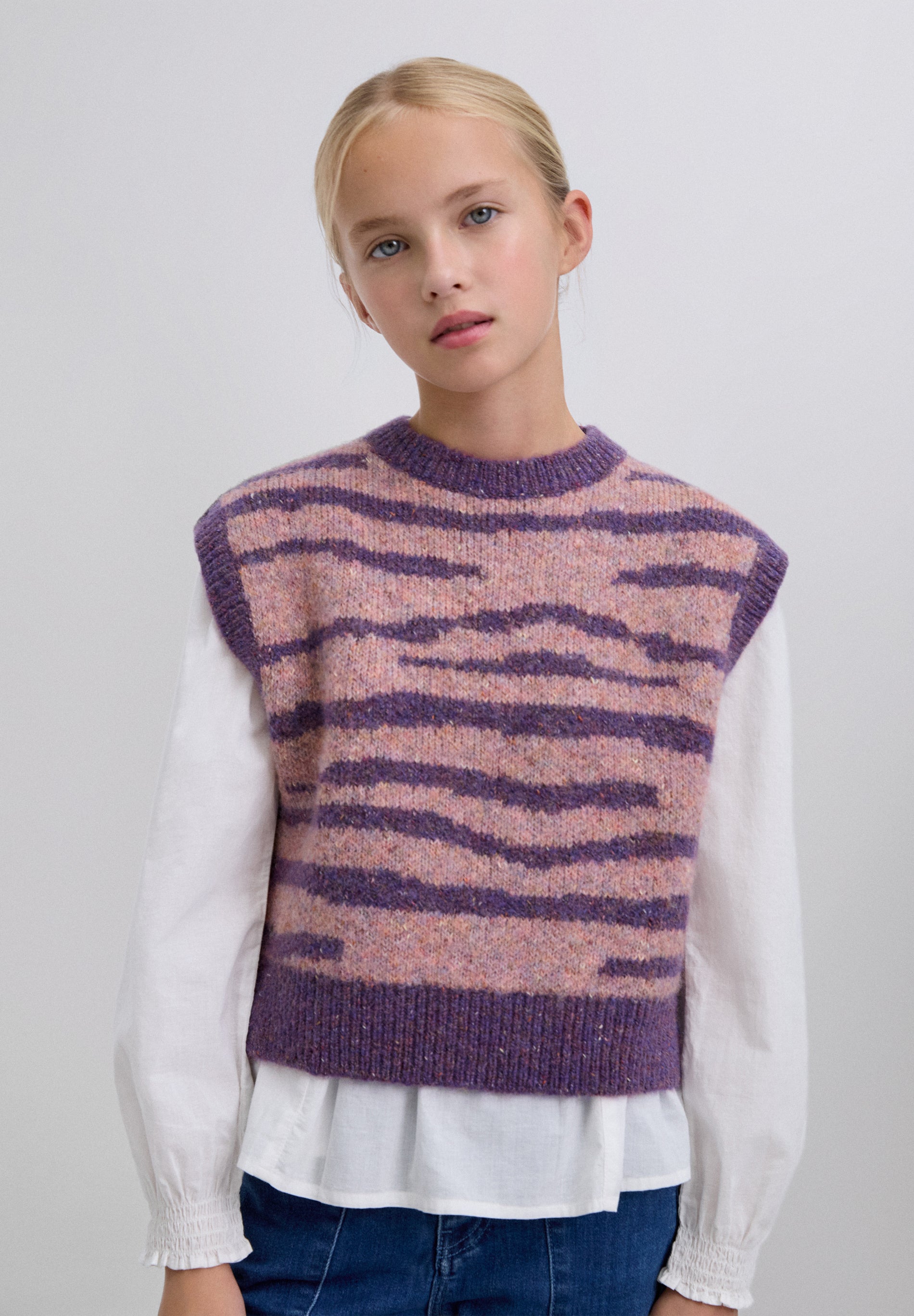 CHALECO PUNTO ANIMAL PRINT