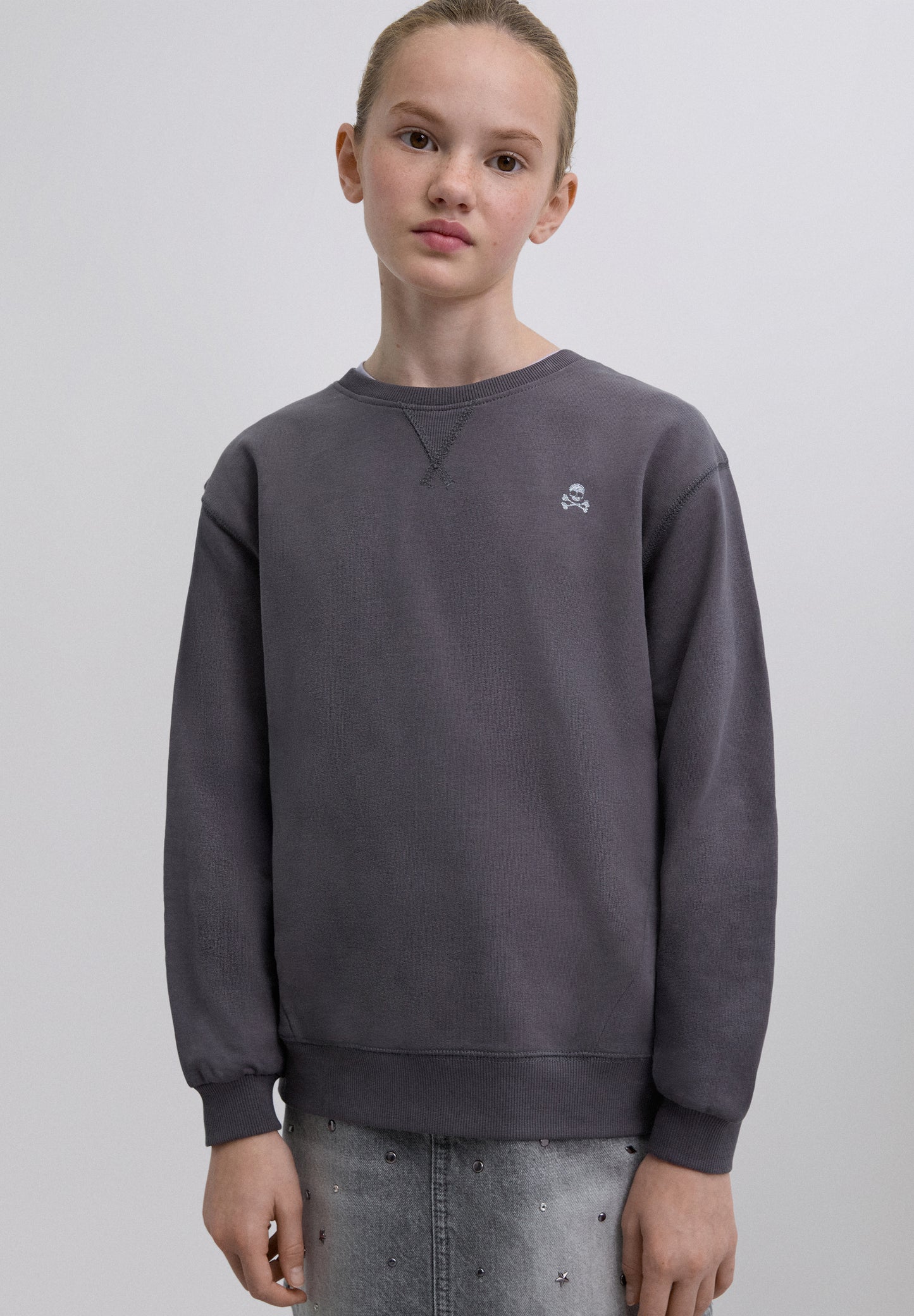 SUDADERA ESTAMPADA BORDADA