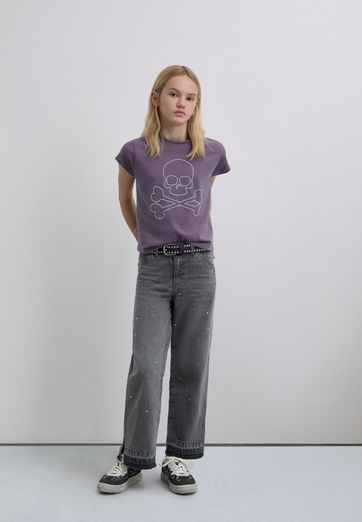 CAMISETA STRASS CALAVERA