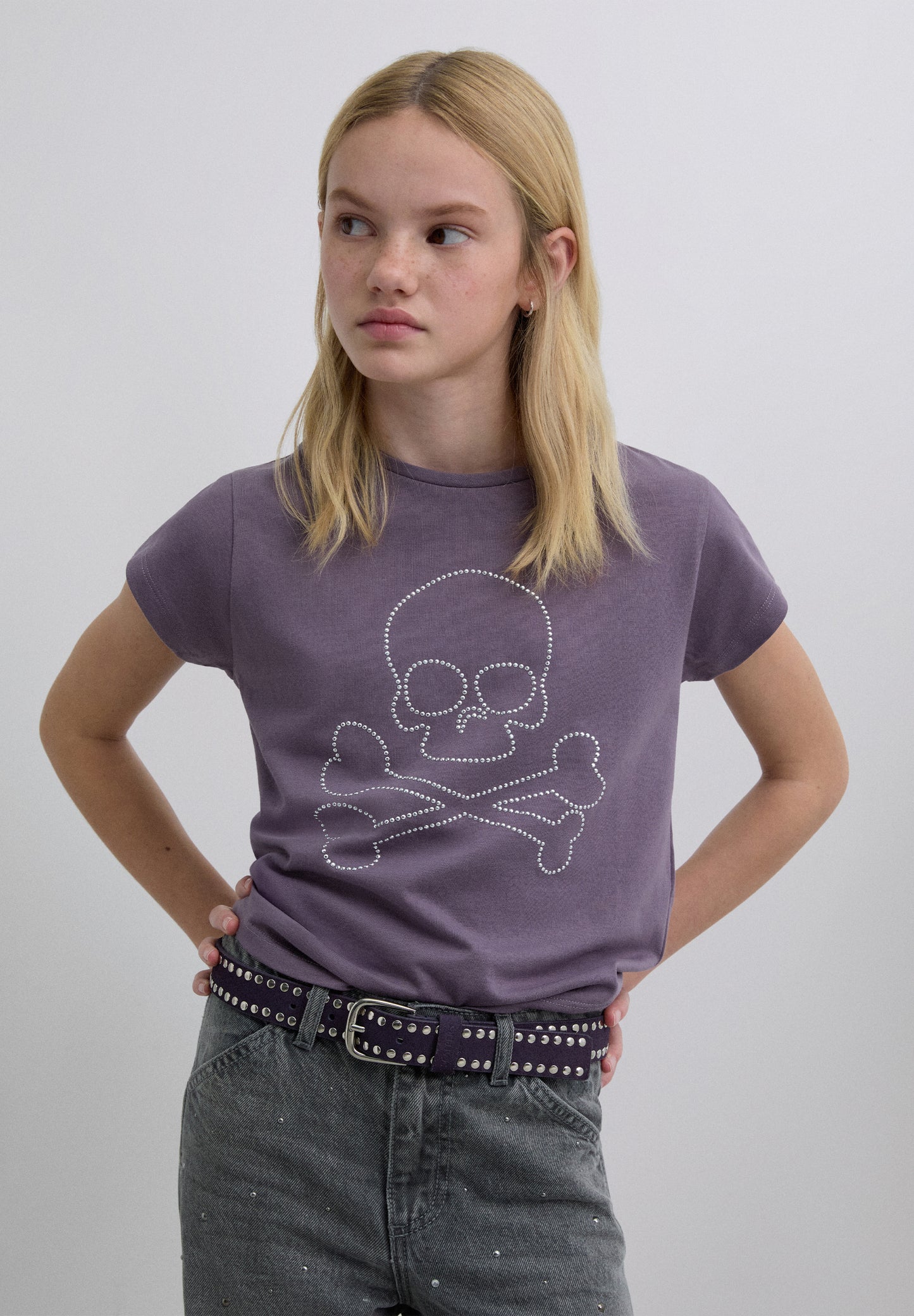 CAMISETA STRASS CALAVERA