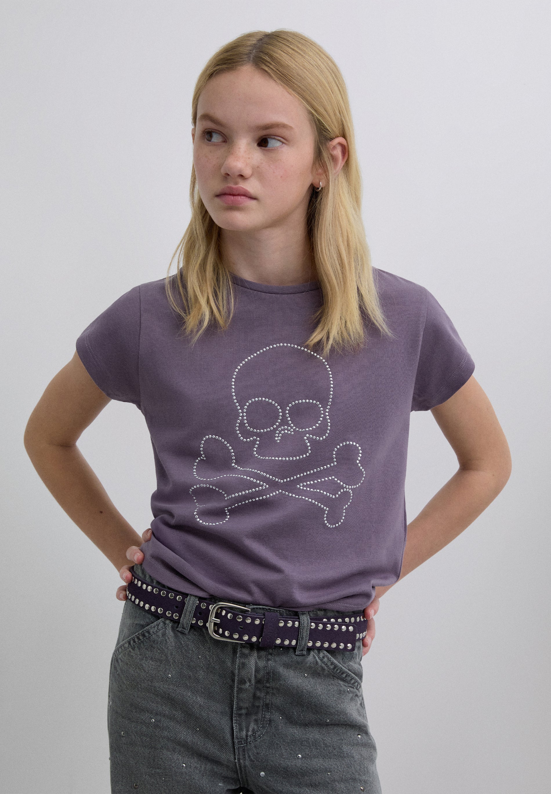 CAMISETA STRASS CALAVERA
