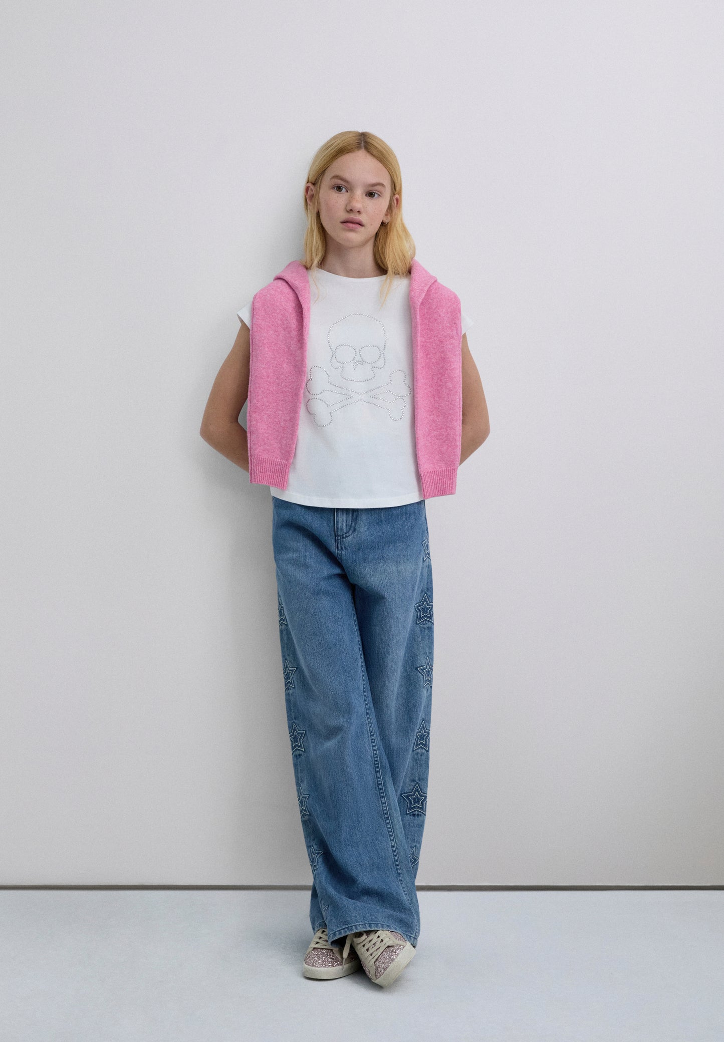 CAMISETA STRASS CALAVERA