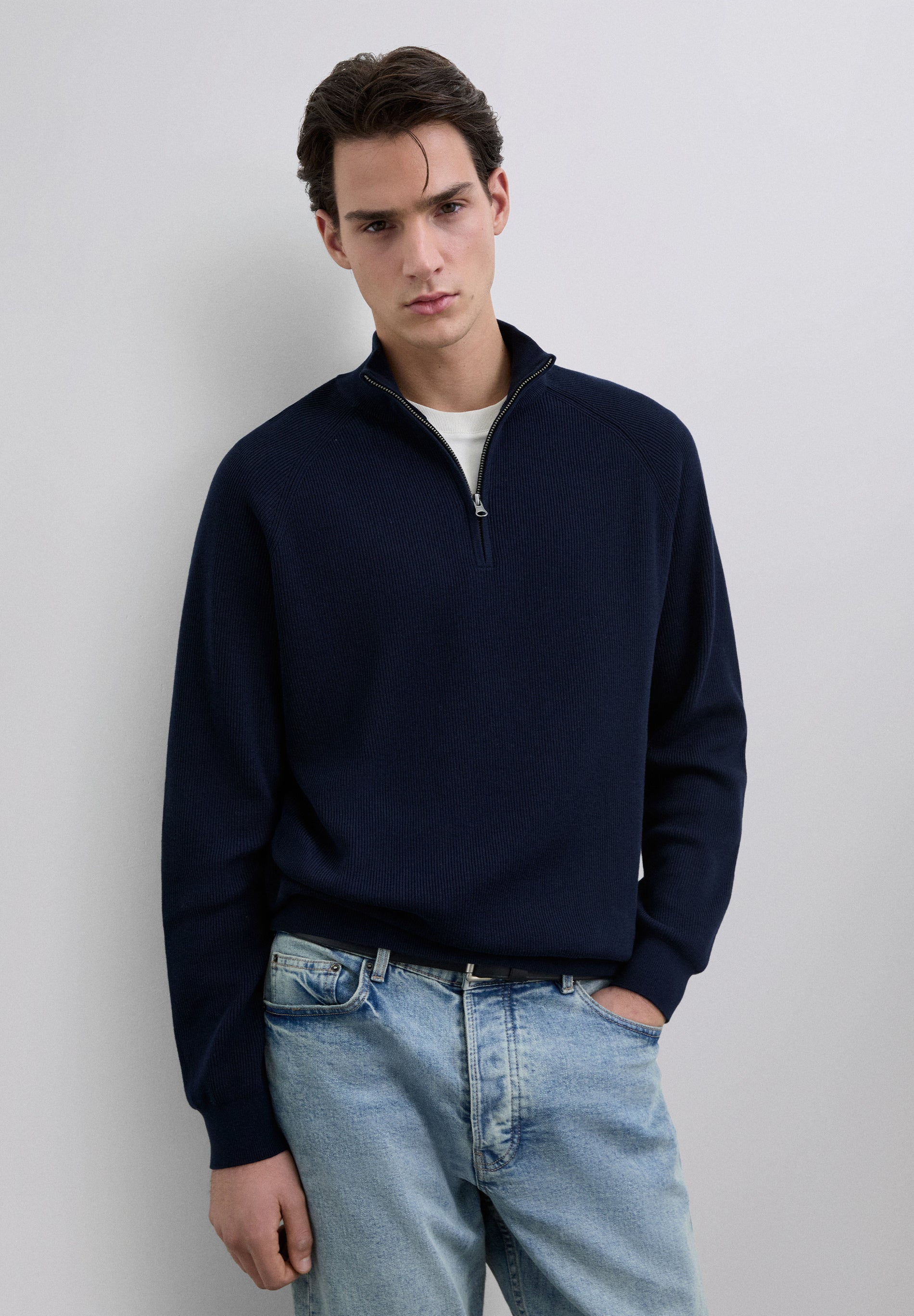 JERSEY PUNTO CUELLO MOCK CREMALLERA