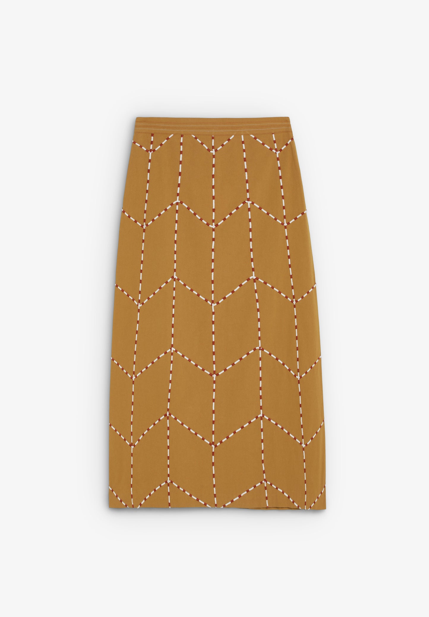 FALDA MIDI BORDADOS GEOMÉTRICOS