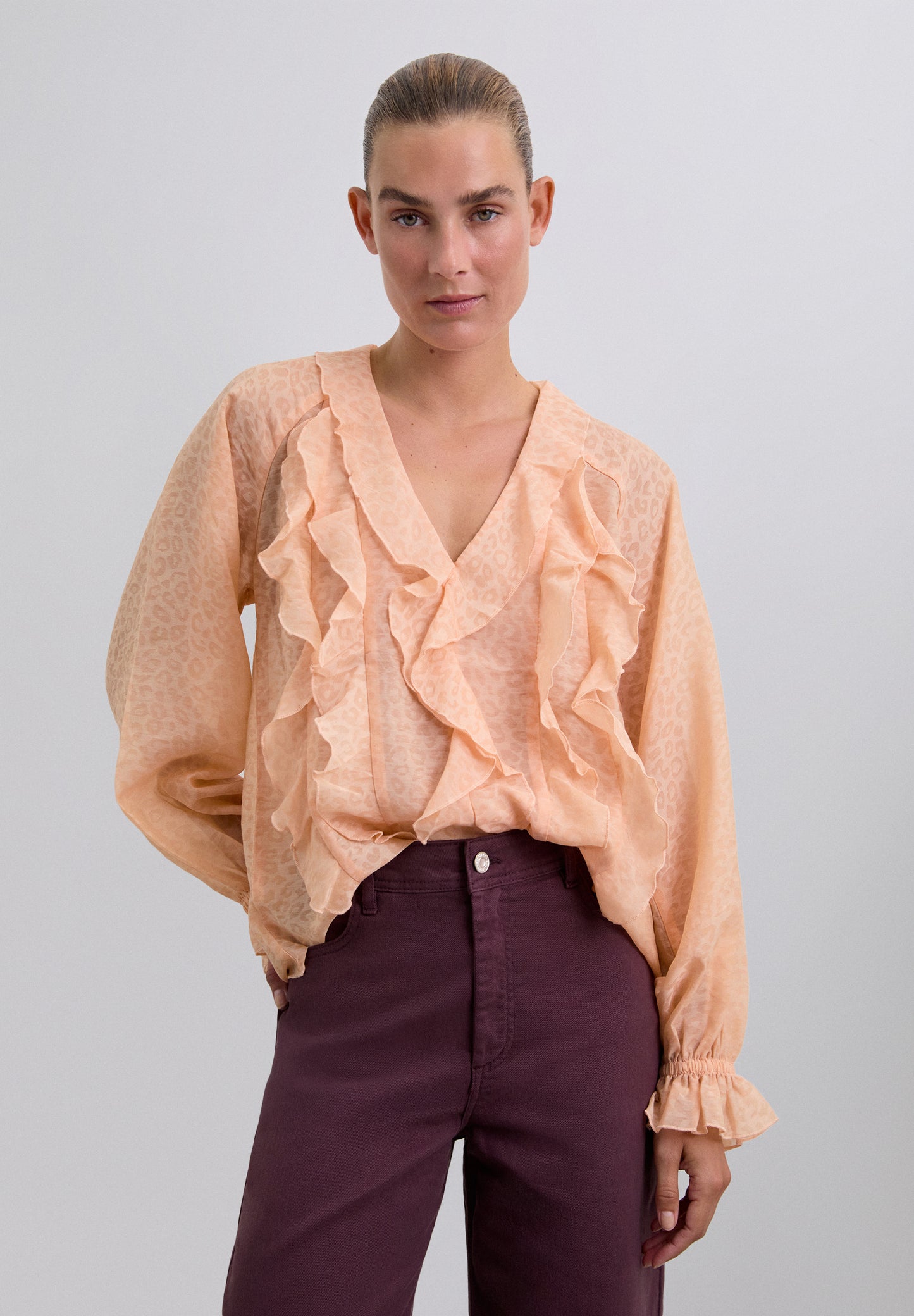BLUSA VOLANTES ANIMAL PRINT