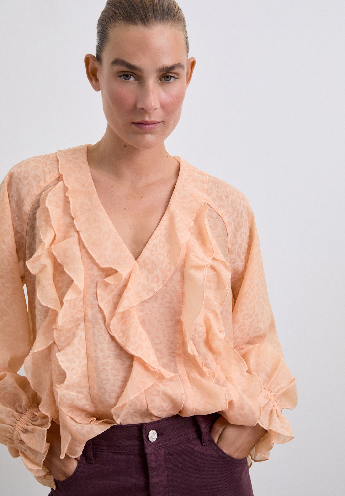 BLUSA VOLANTES ANIMAL PRINT