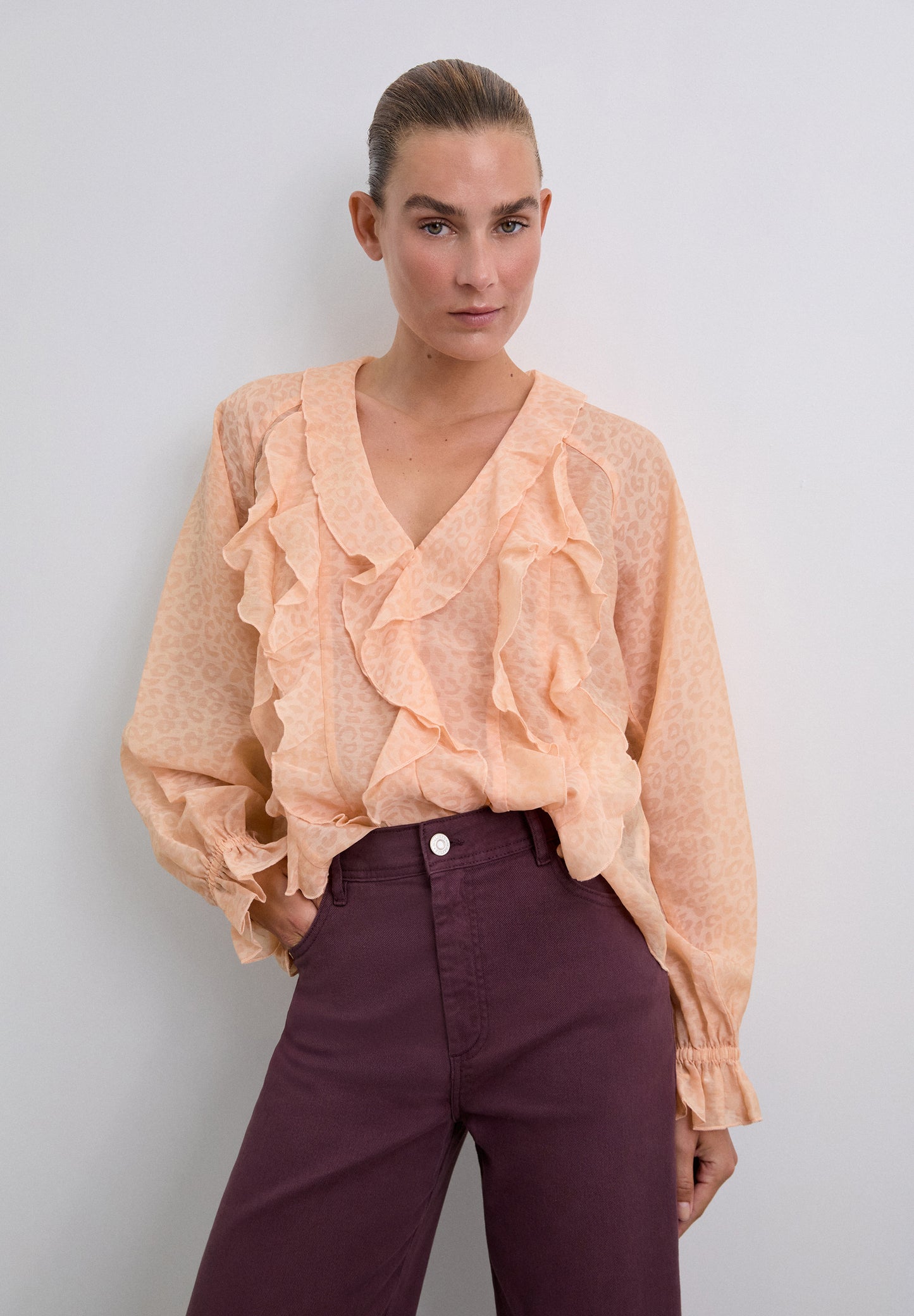 BLUSA VOLANTES ANIMAL PRINT