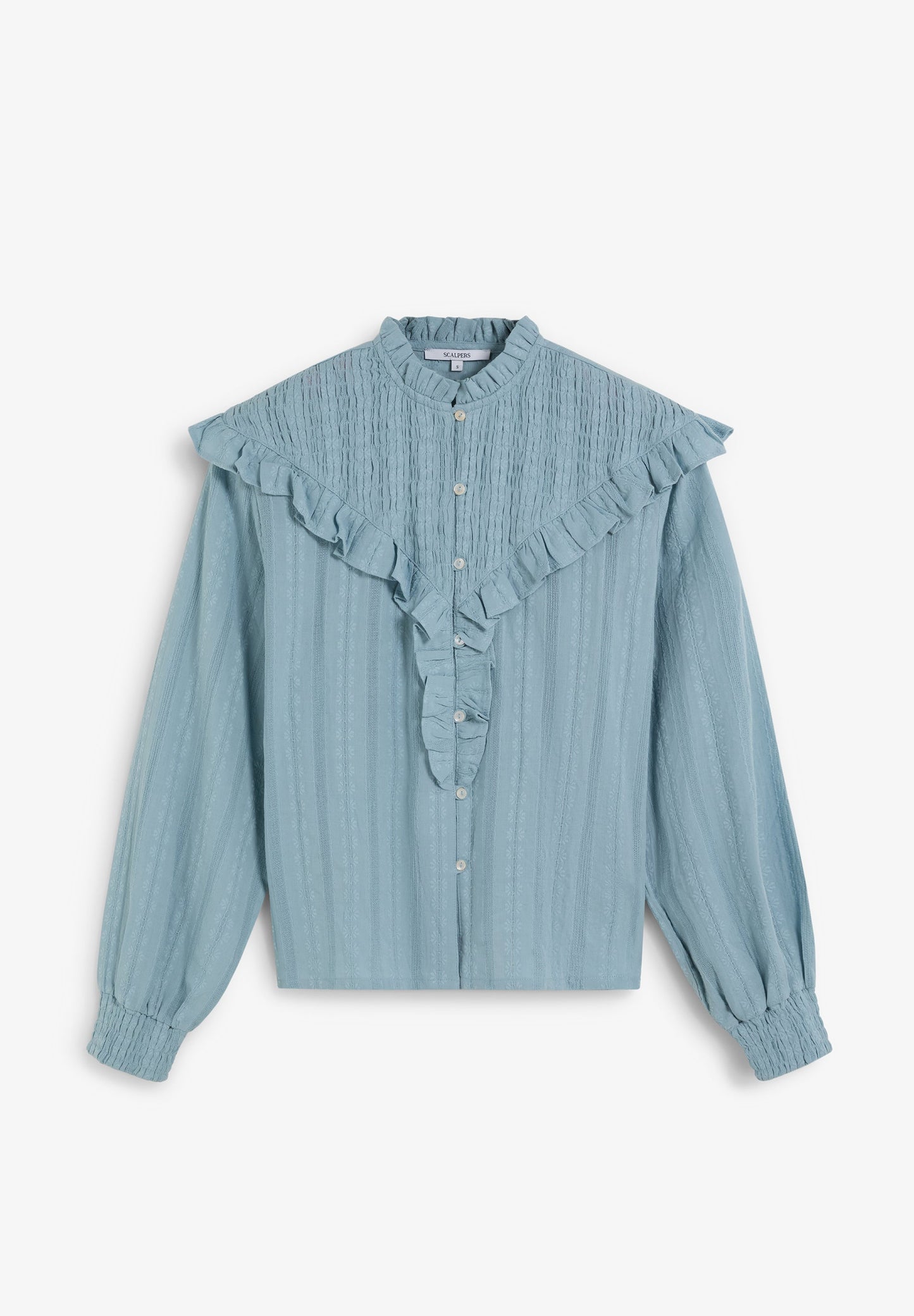 BLUSA FRUNCIDA CON VOLANTE