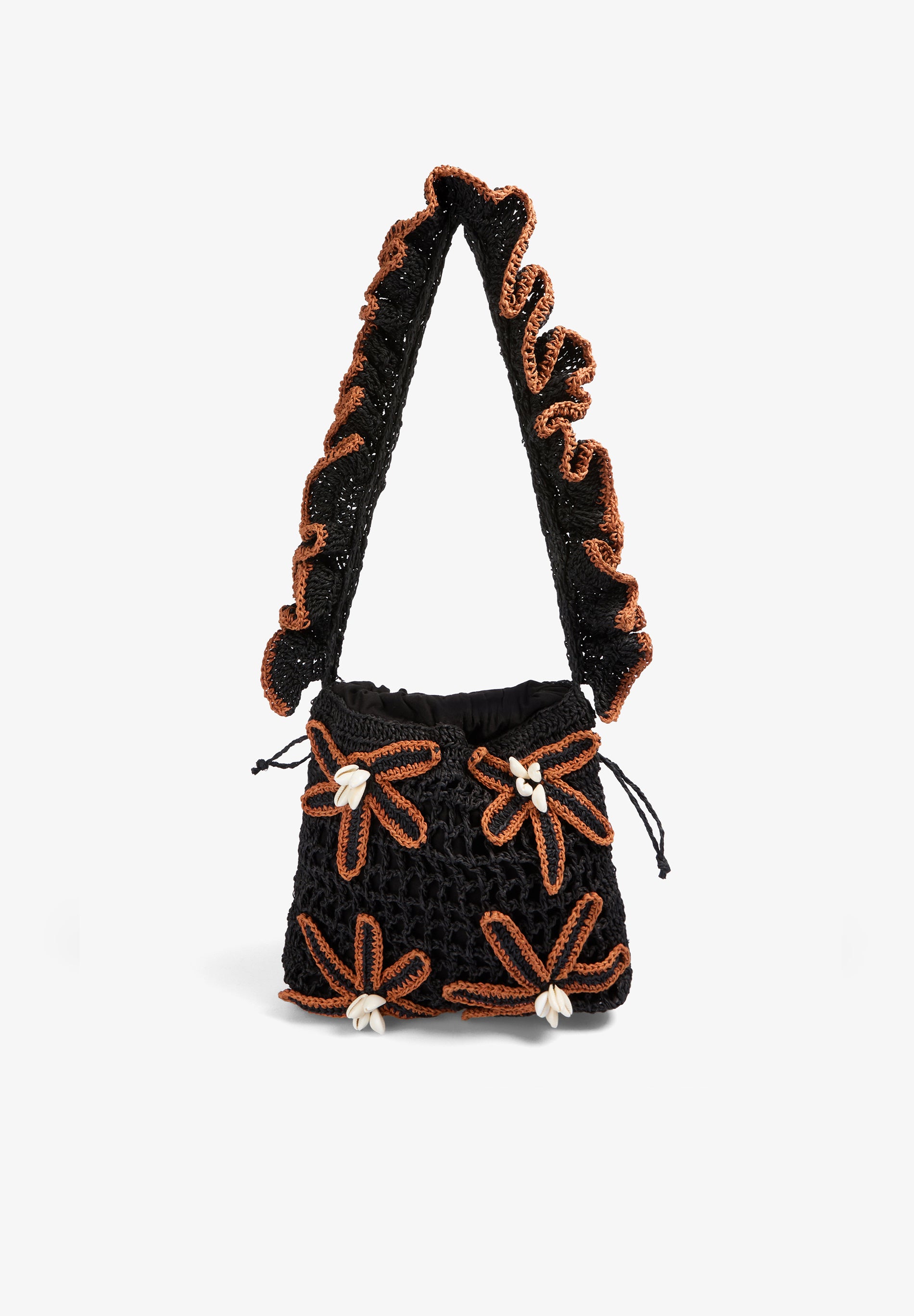 BOLSO RAFIA FLORES CONTRASTE