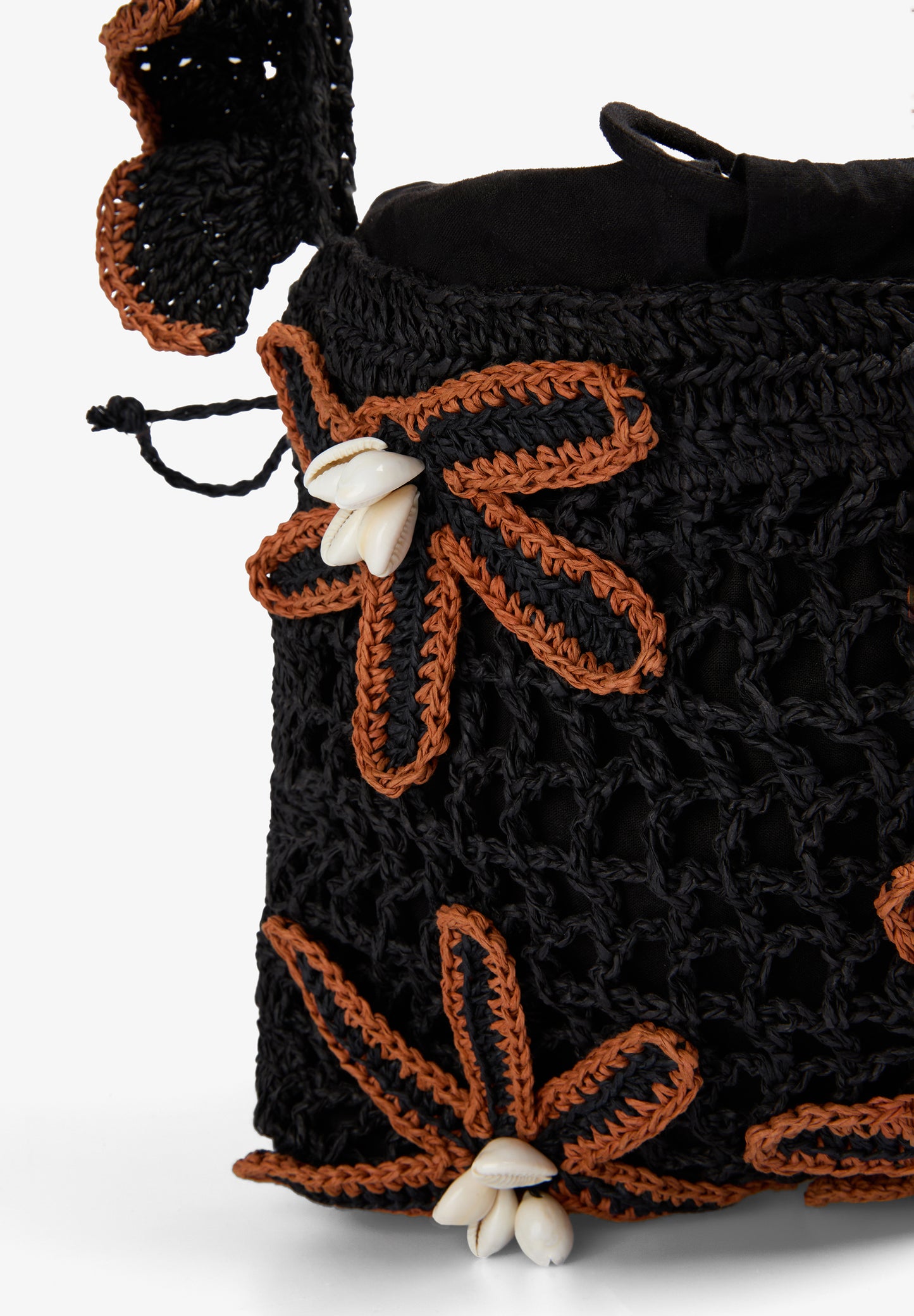 BOLSO RAFIA FLORES CONTRASTE