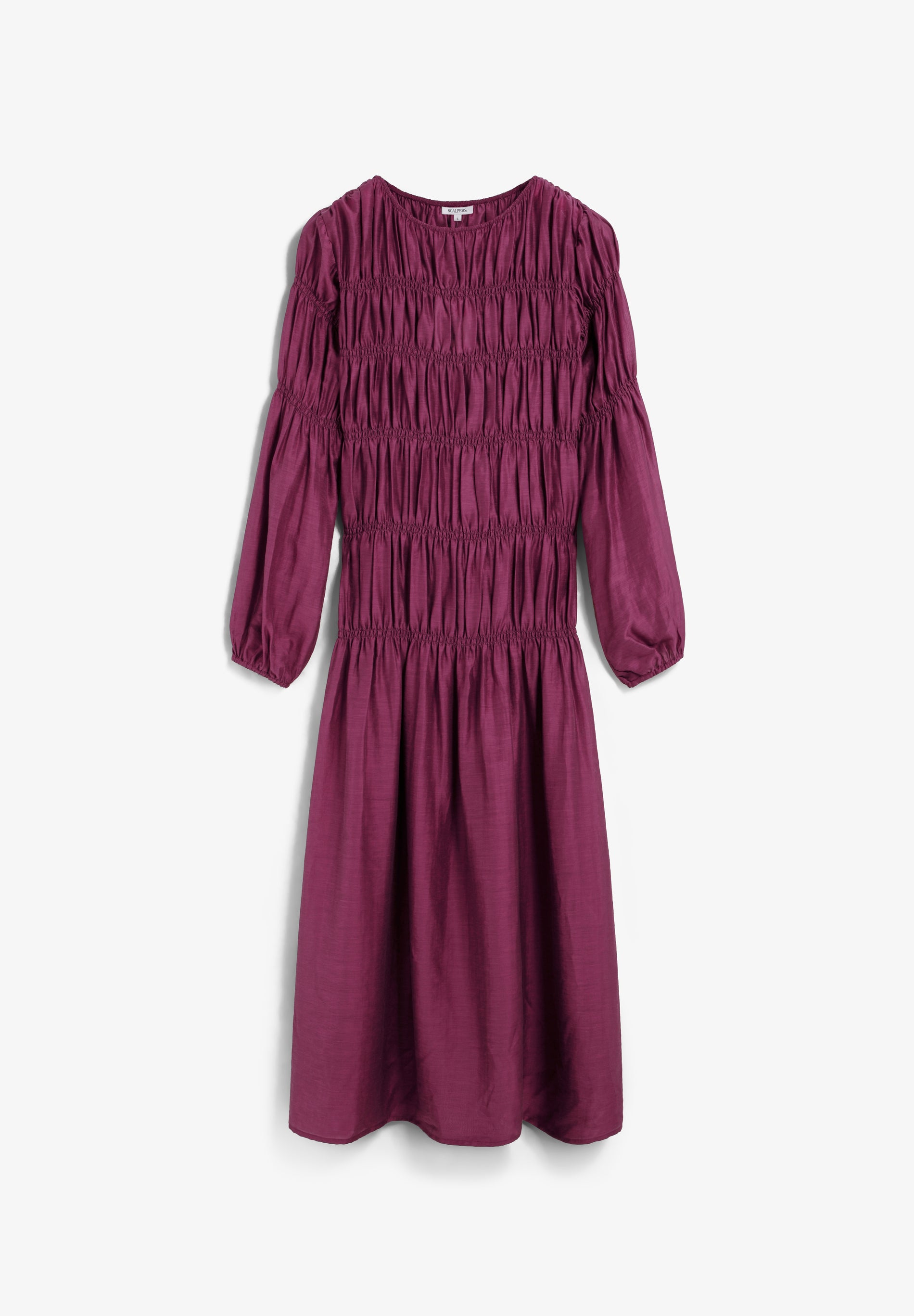 VESTIDO SMOCK MANGA ABULLONADA