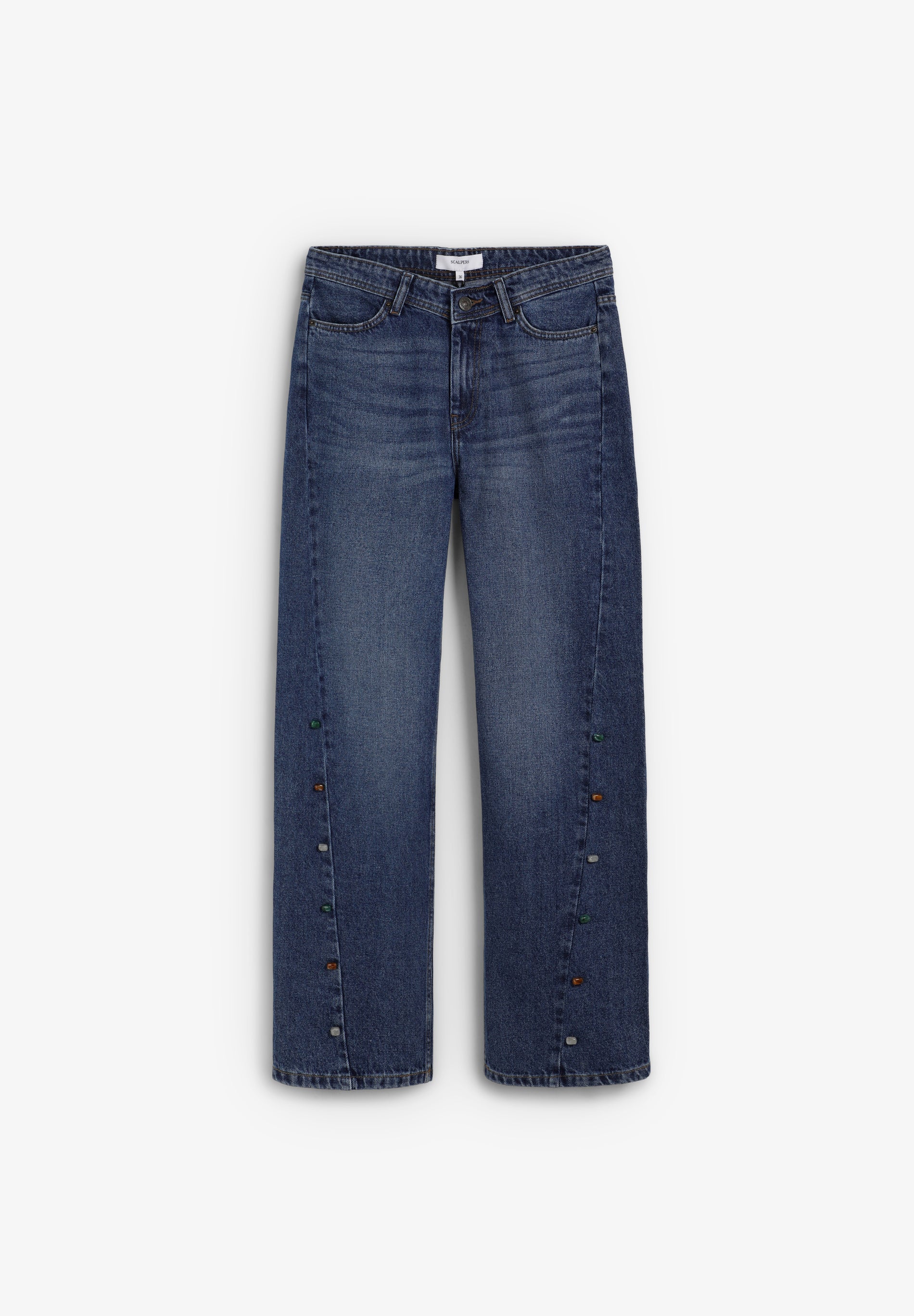 PANTALÓN DE TIRO ALTO APLIQUES