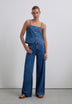 PANTALÓN DENIM RECTO FLORES