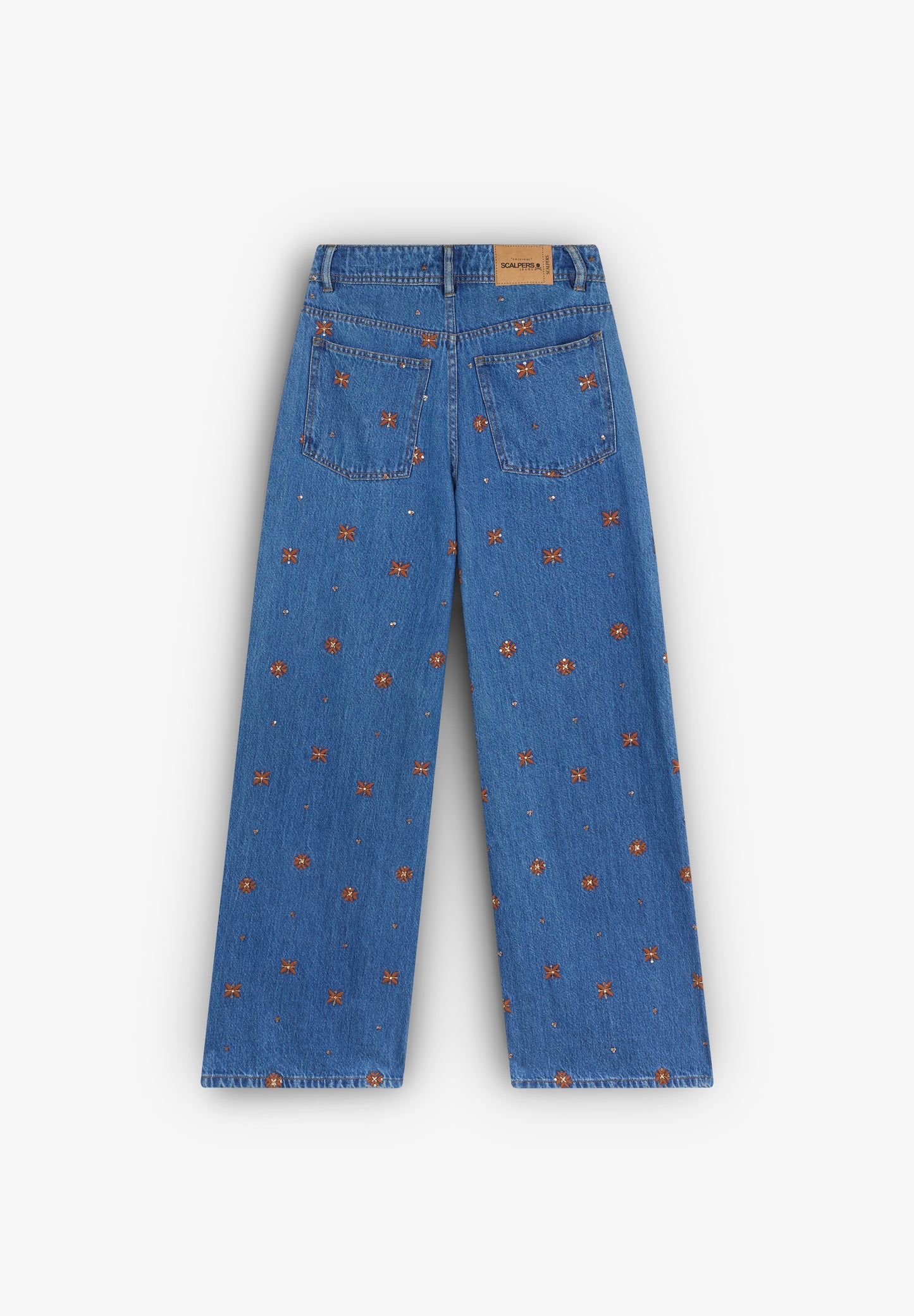 PANTALÓN DENIM RECTO FLORES