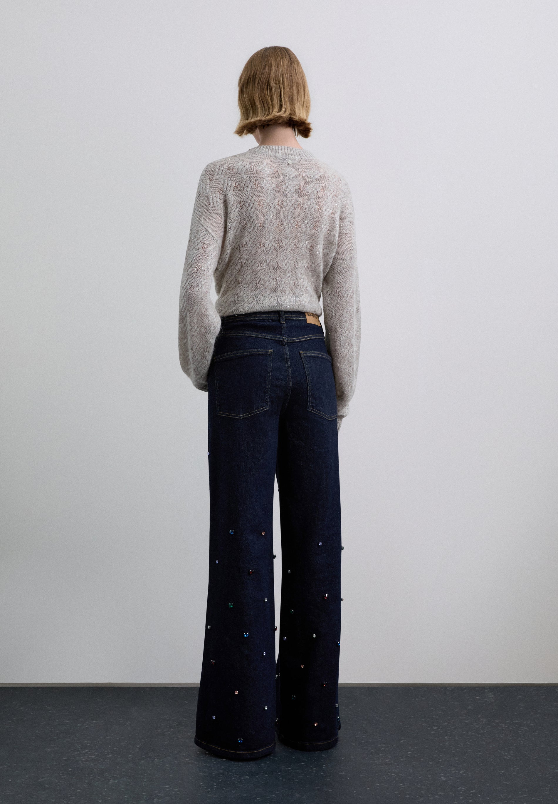 PANTALÓN DENIM CON ABALORIOS - Scalpers