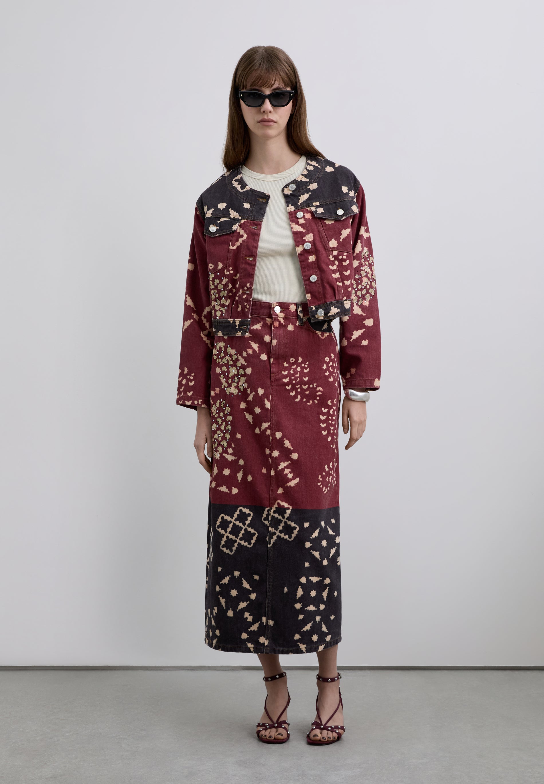 FALDA DENIM ESTAMPADA