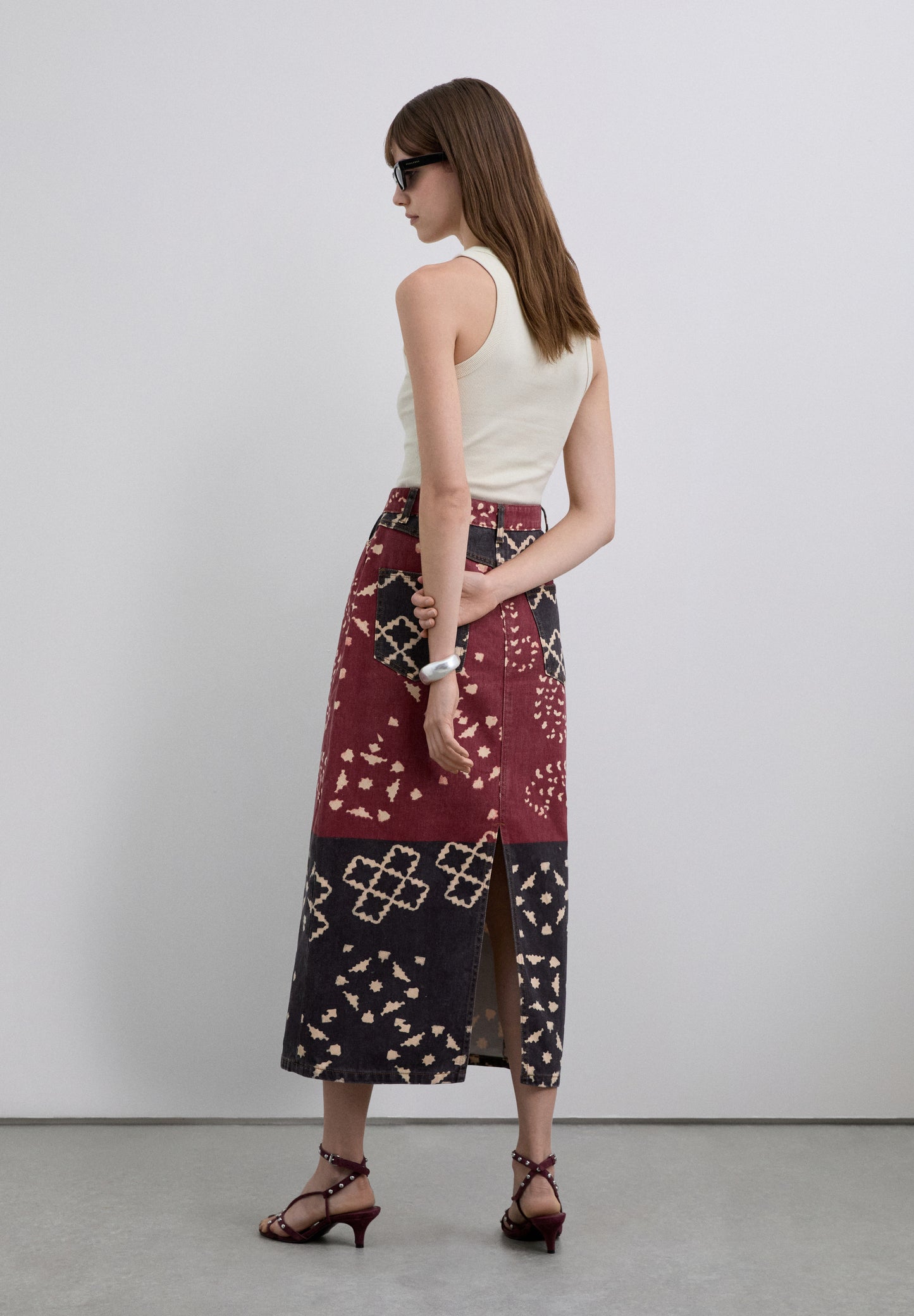 FALDA DENIM ESTAMPADA