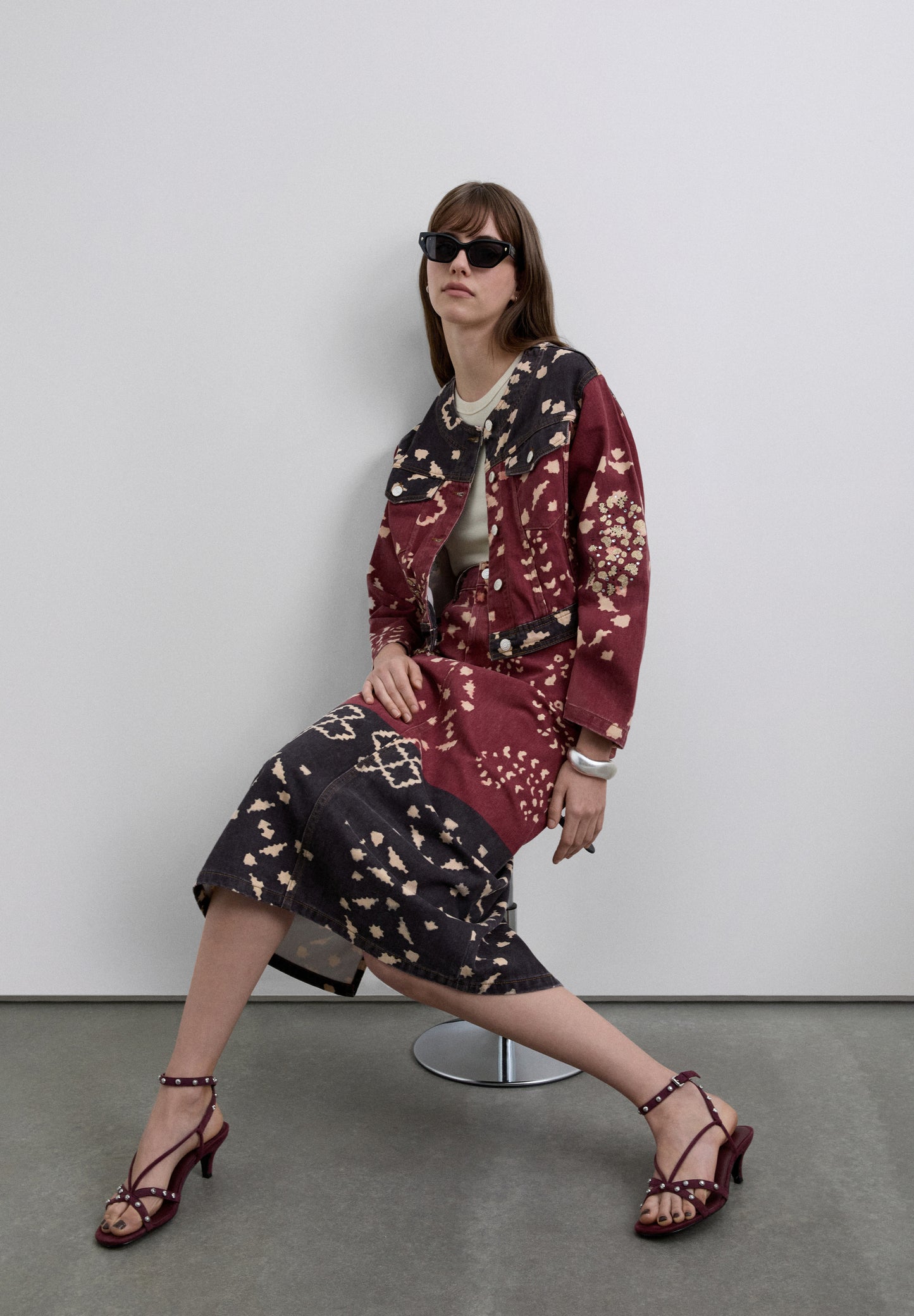 FALDA DENIM ESTAMPADA