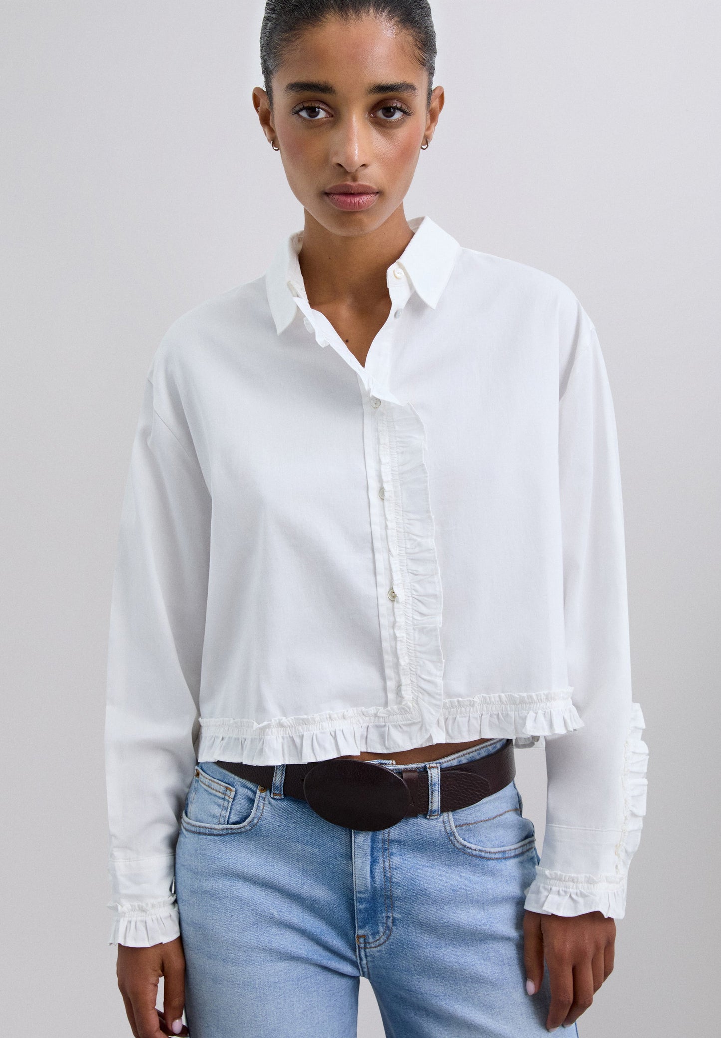CAMISA CROPPED FRUNCES