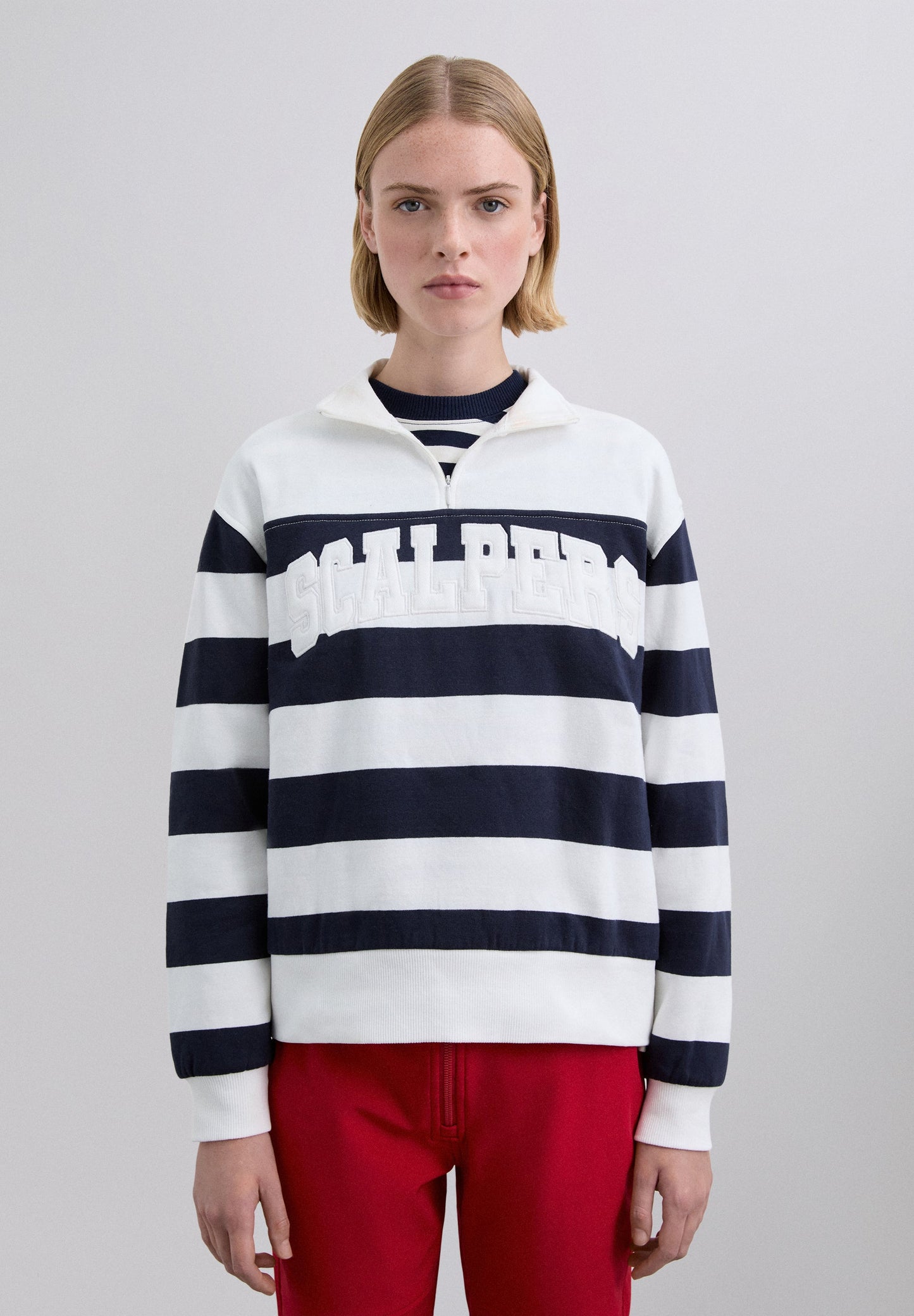 SUDADERA DE RAYAS CON LOGO