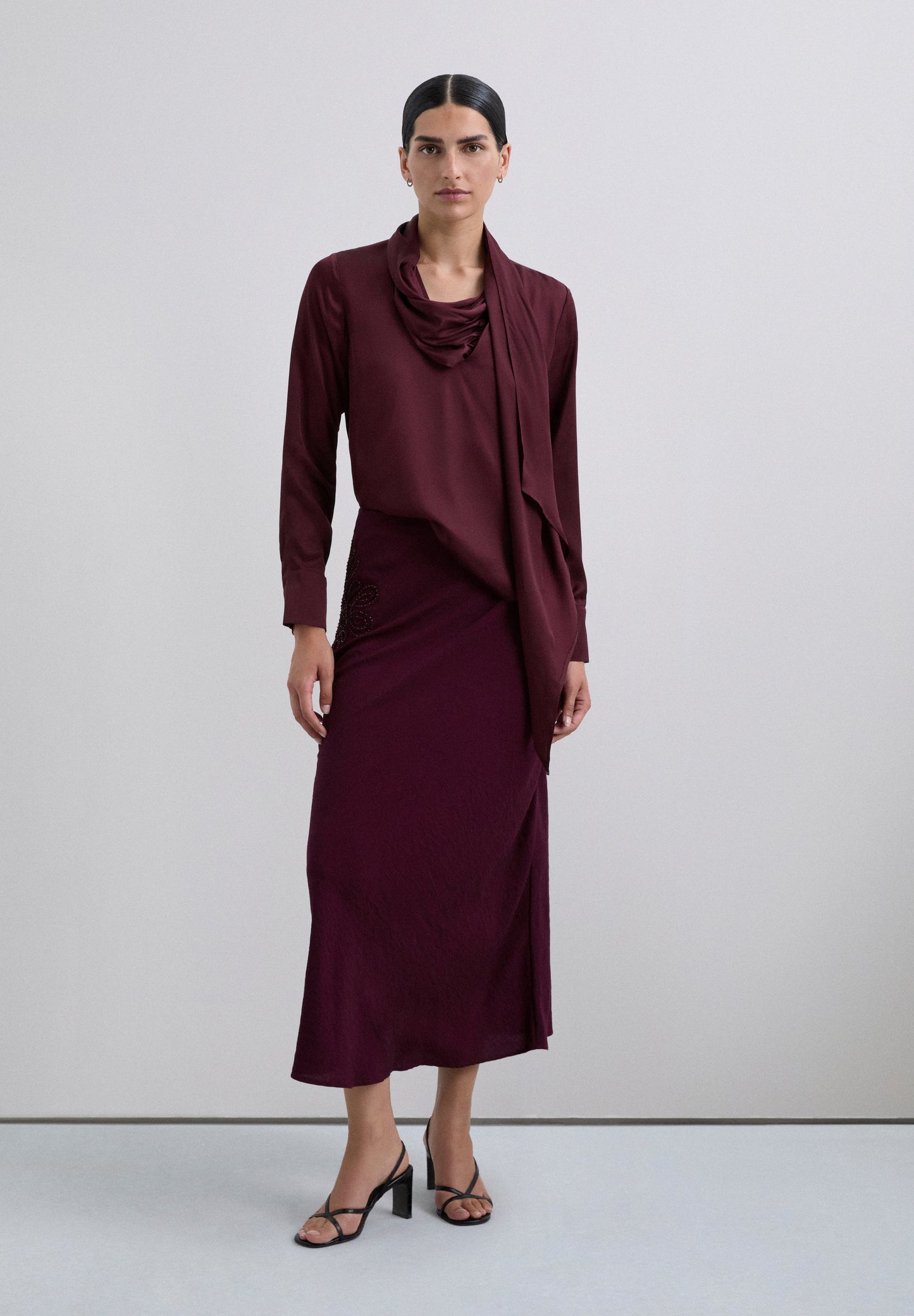 BLUSA SATÉN DRAPEADA