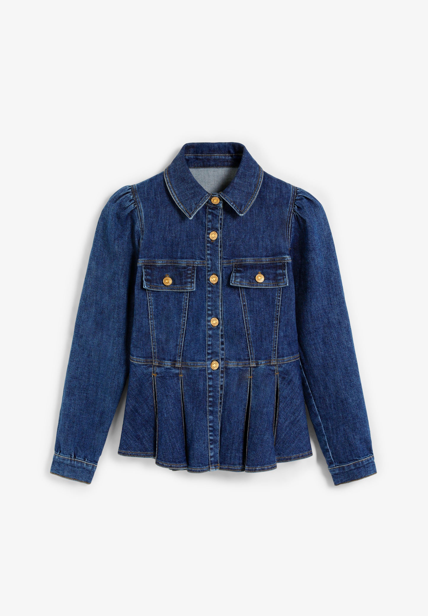 CAMISA DENIM MANGA ABULLONADA