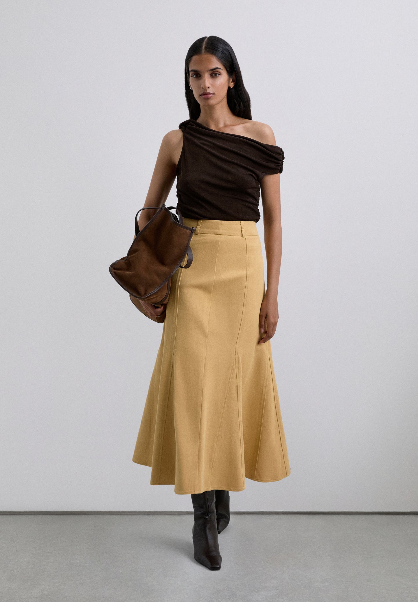 FALDA MIDI PLIEGUES