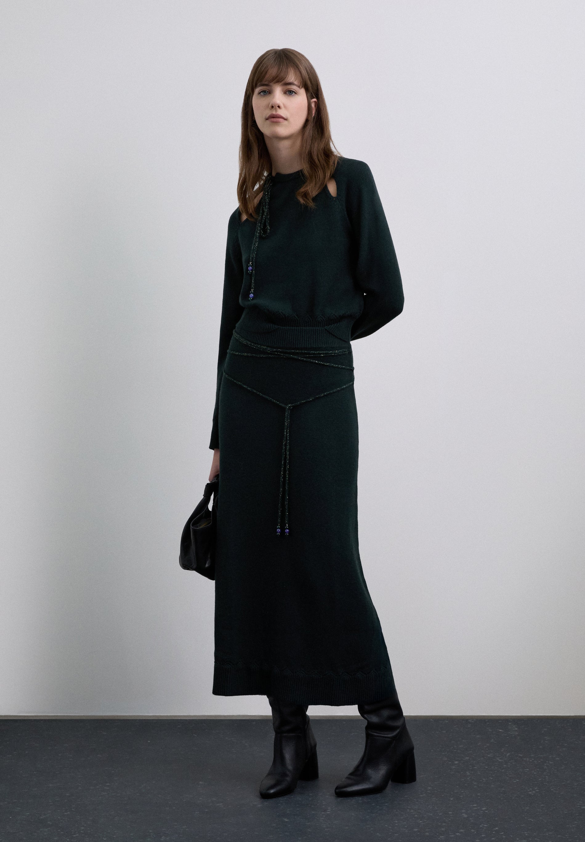 FALDA PUNTO CORDÓN METALIZADO