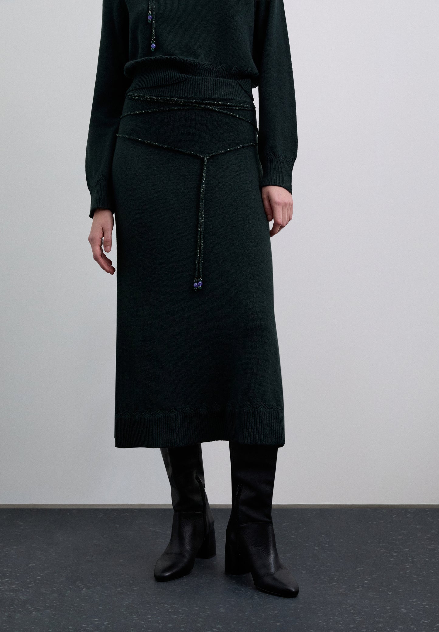 FALDA PUNTO CORDÓN METALIZADO