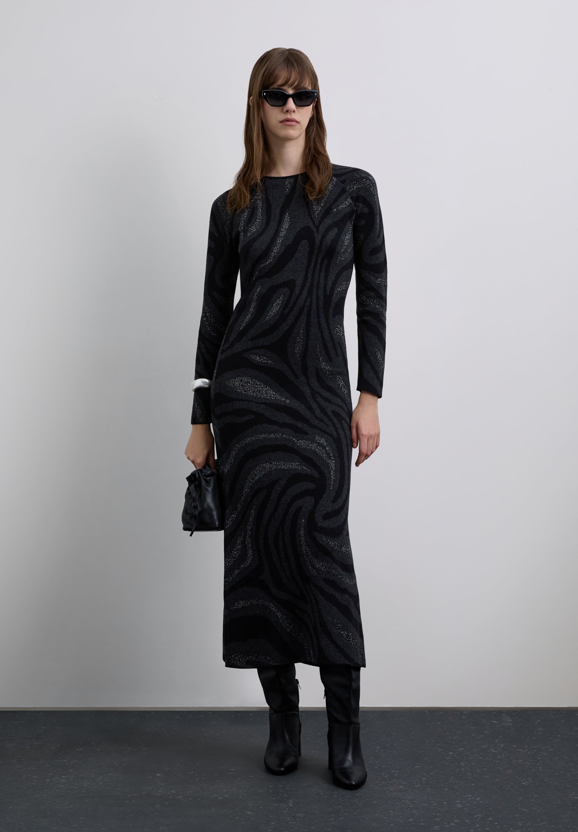 VESTIDO LARGO PUNTO ESTAMPADO