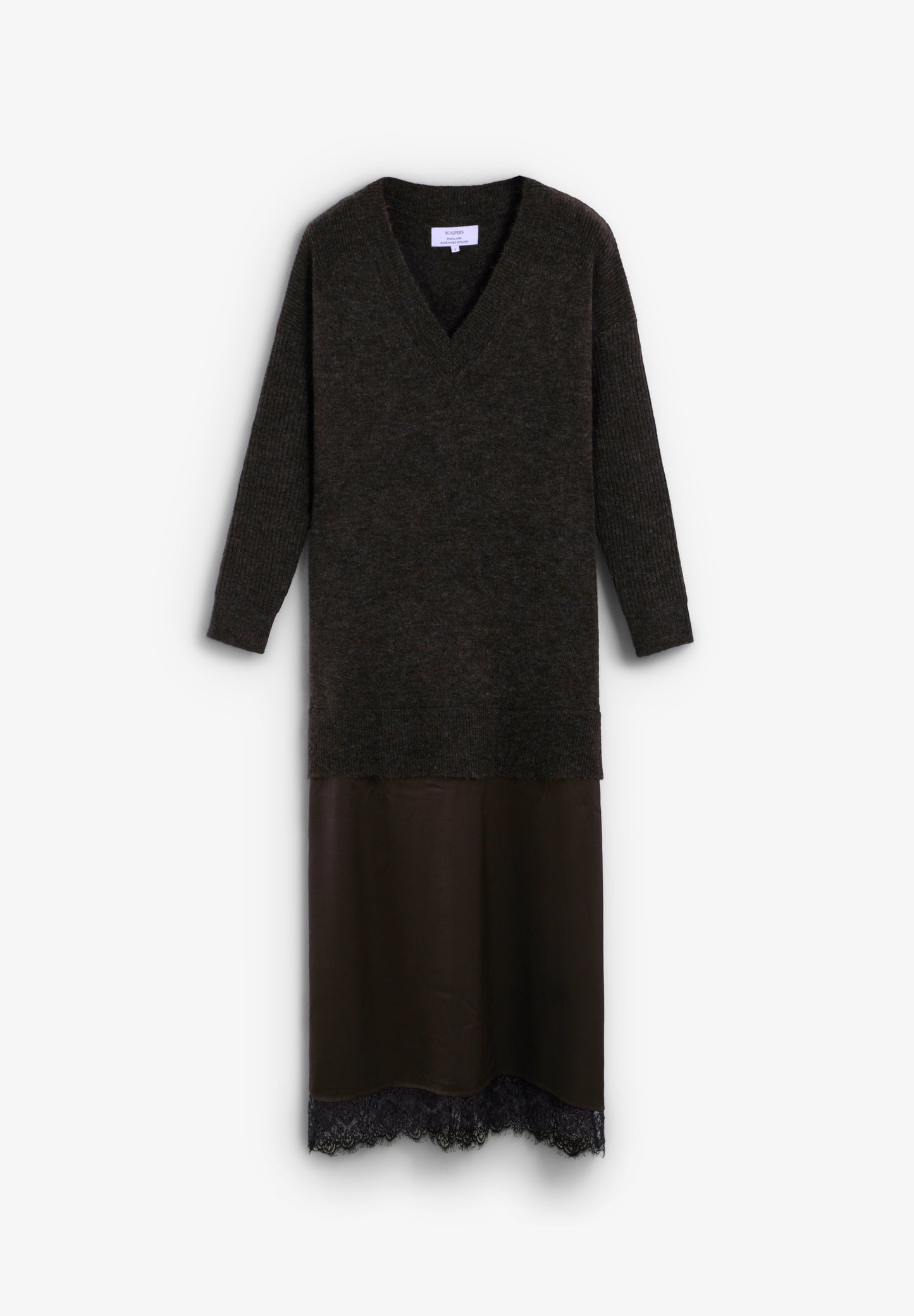 VESTIDO MIDI PUNTO Y DETALLE LENCERO