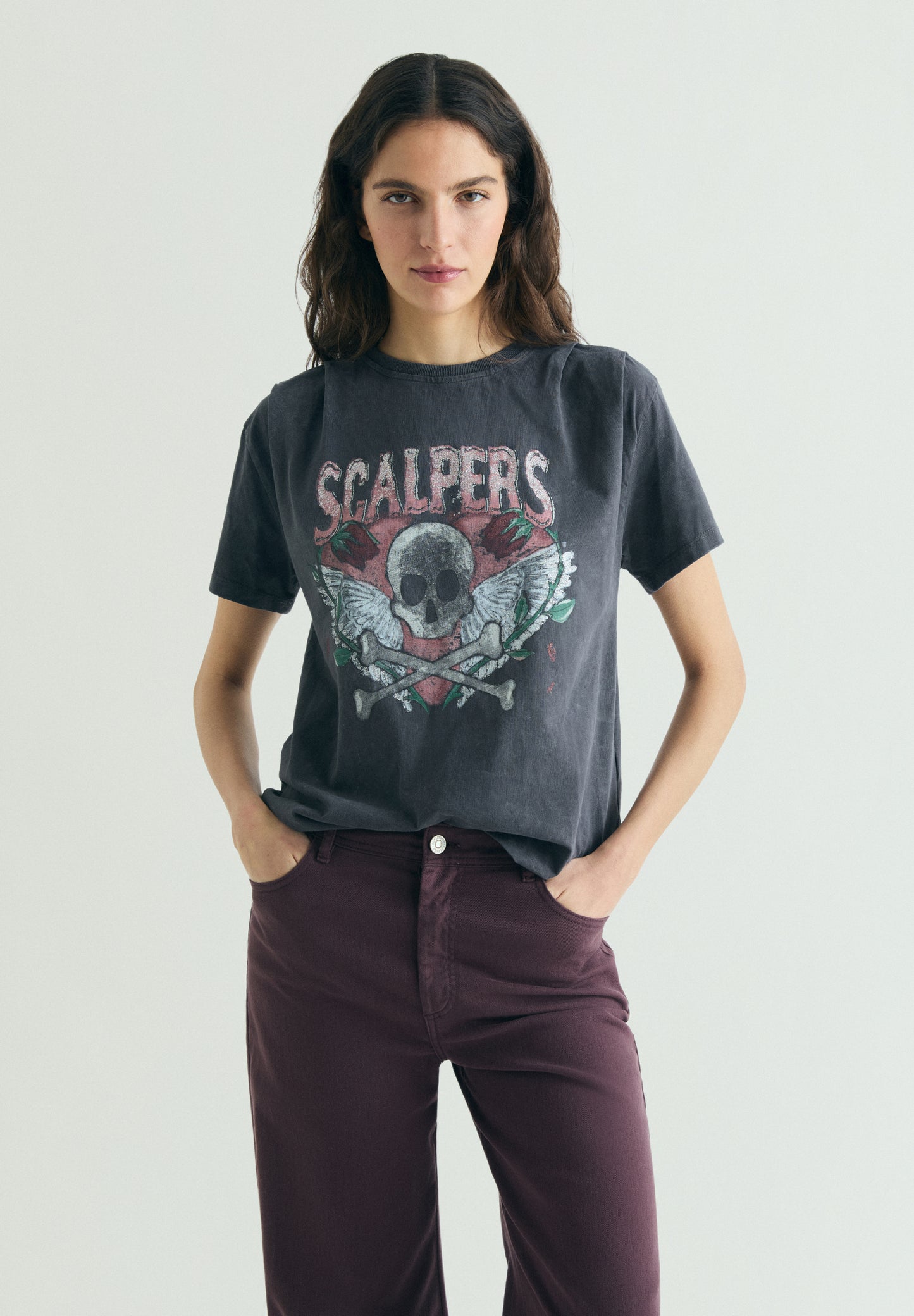CAMISETA CALAVERA EFECTO LAVADO - Scalpers