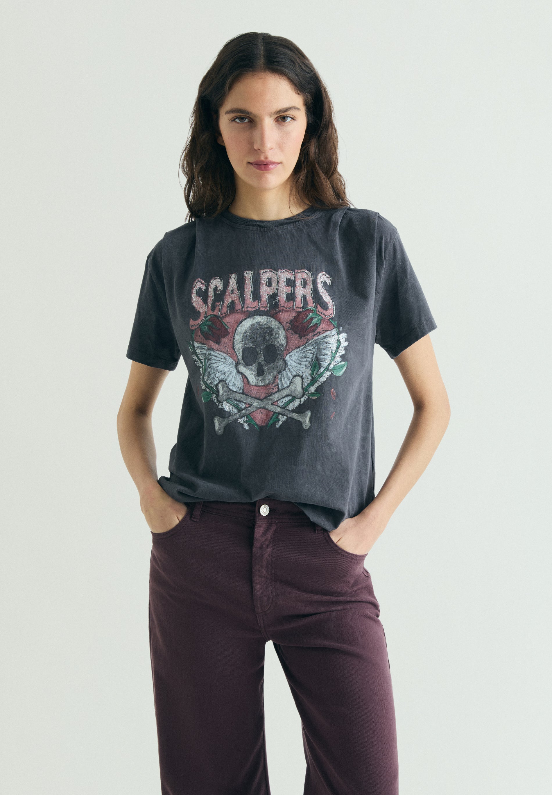 CAMISETA CALAVERA EFECTO LAVADO