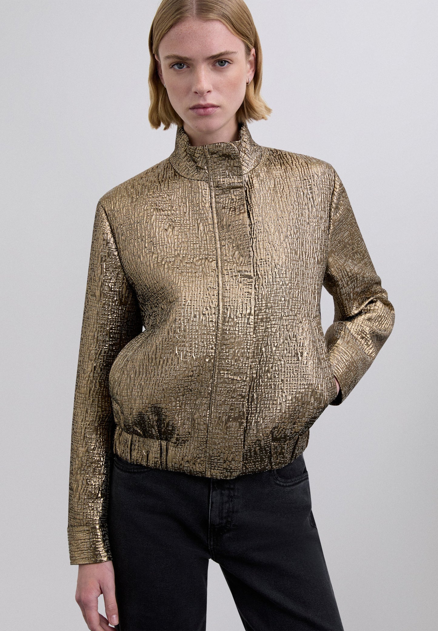 CHAQUETA BOMBER JACQUARD