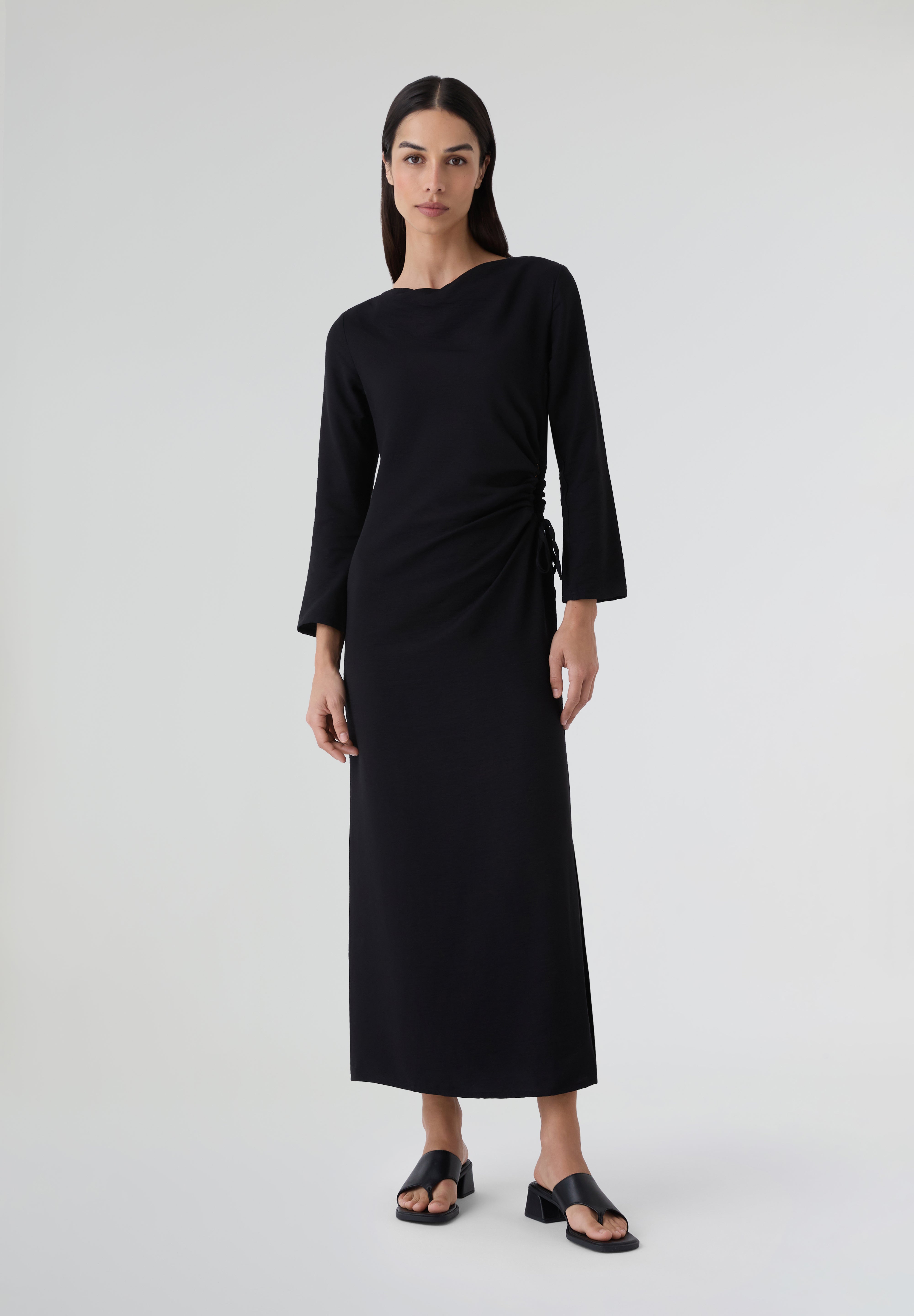 Hibuy Vestido Midi Vestido Negro Scalpers Vestido Midi Detalle