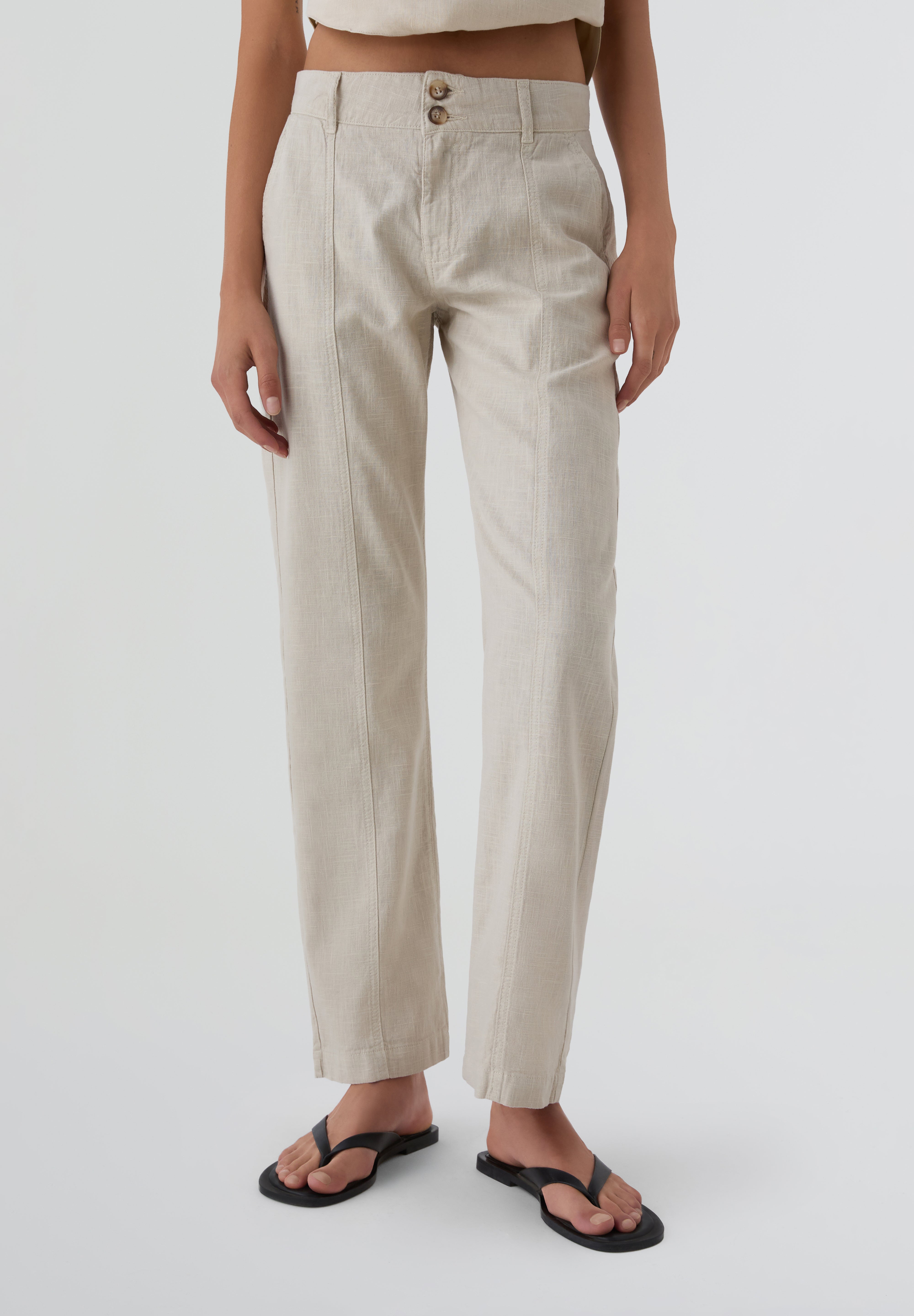 RAMSOS | PANTALÓN DE LINO Y CINTURA BAJA MUJER