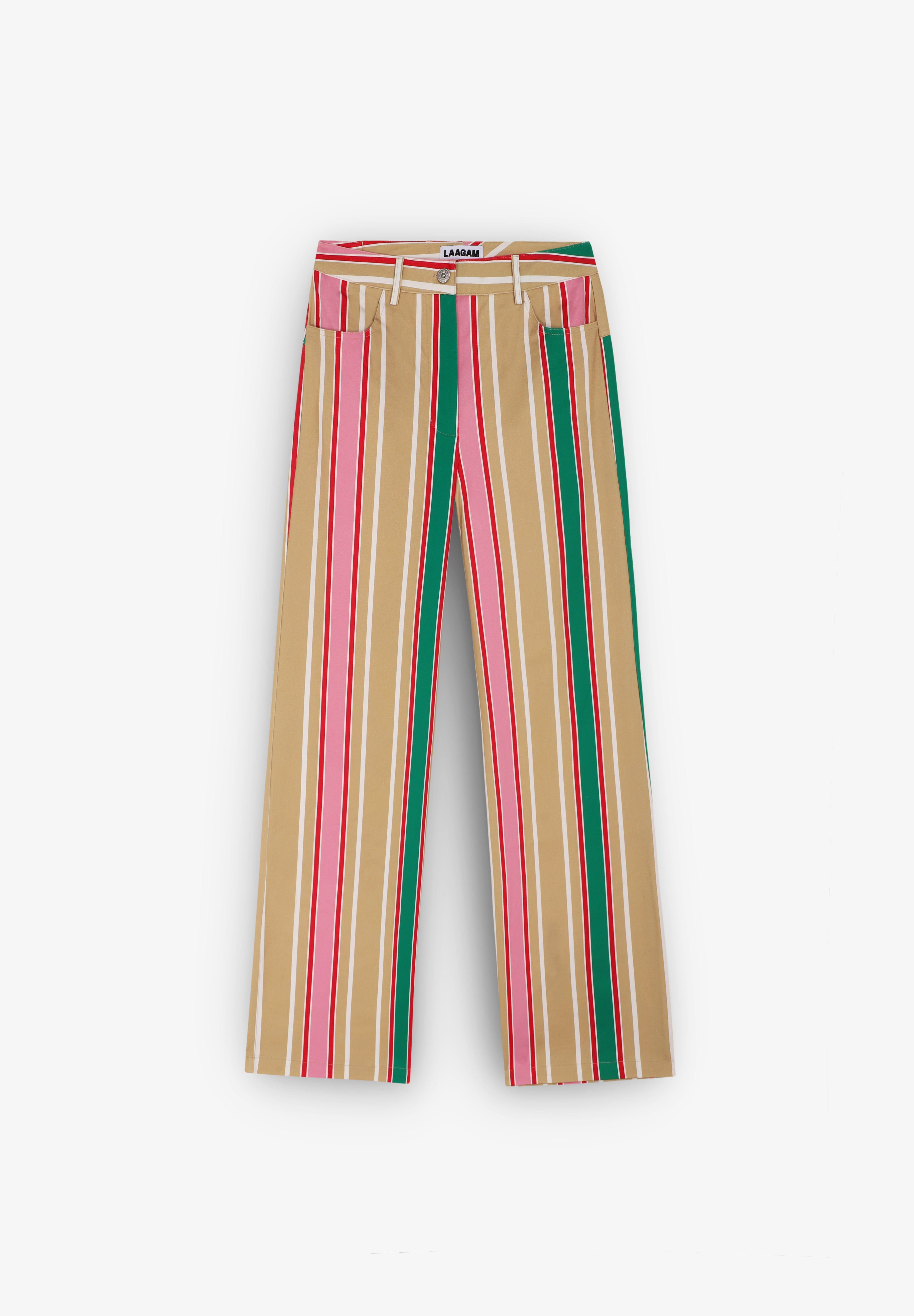 LAAGAM | PANTALÓN LEROY BROWN STRIPED TWILL