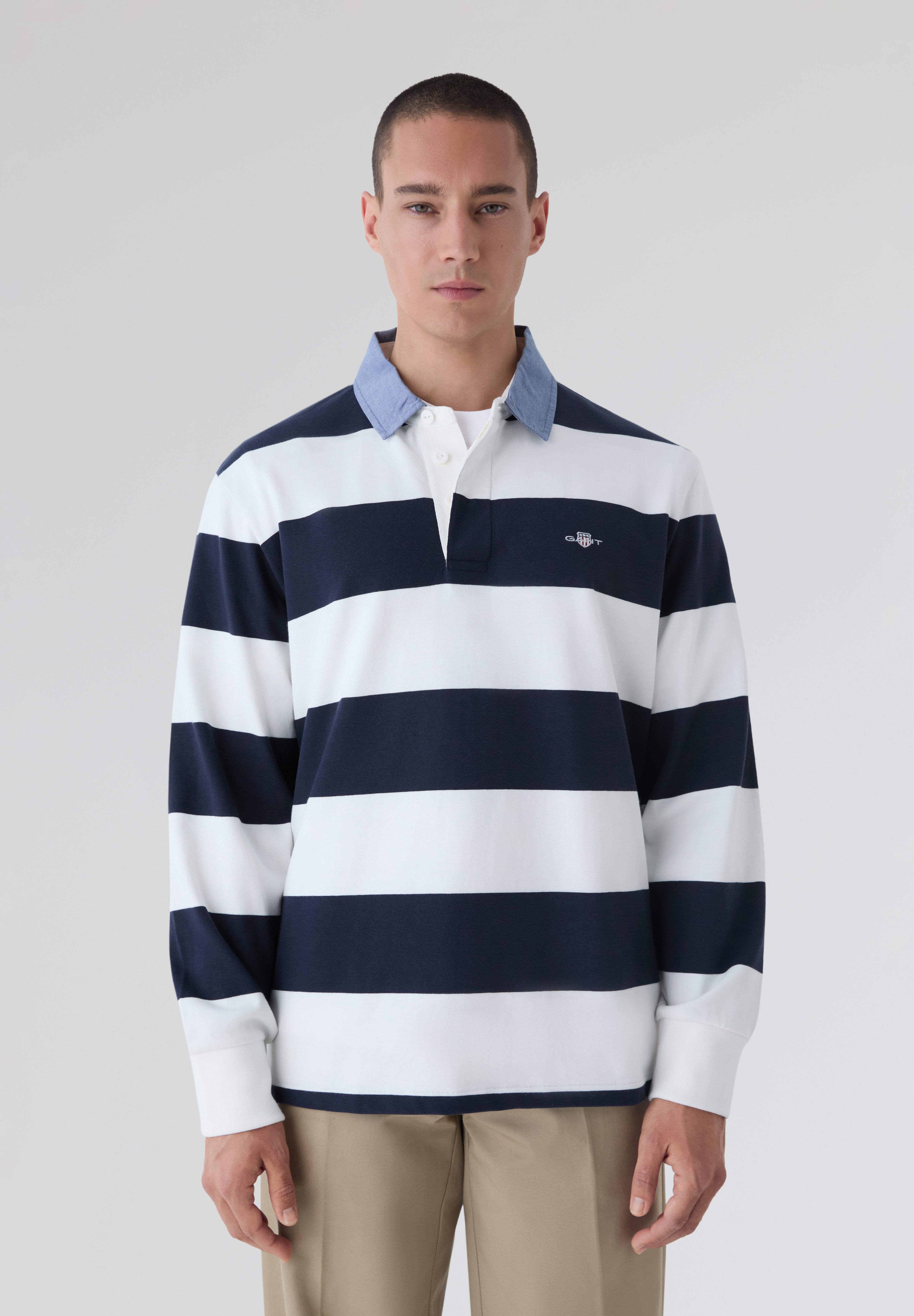GANT | POLO REG CHAMBRAY STRIPE HEAVY RUGGER