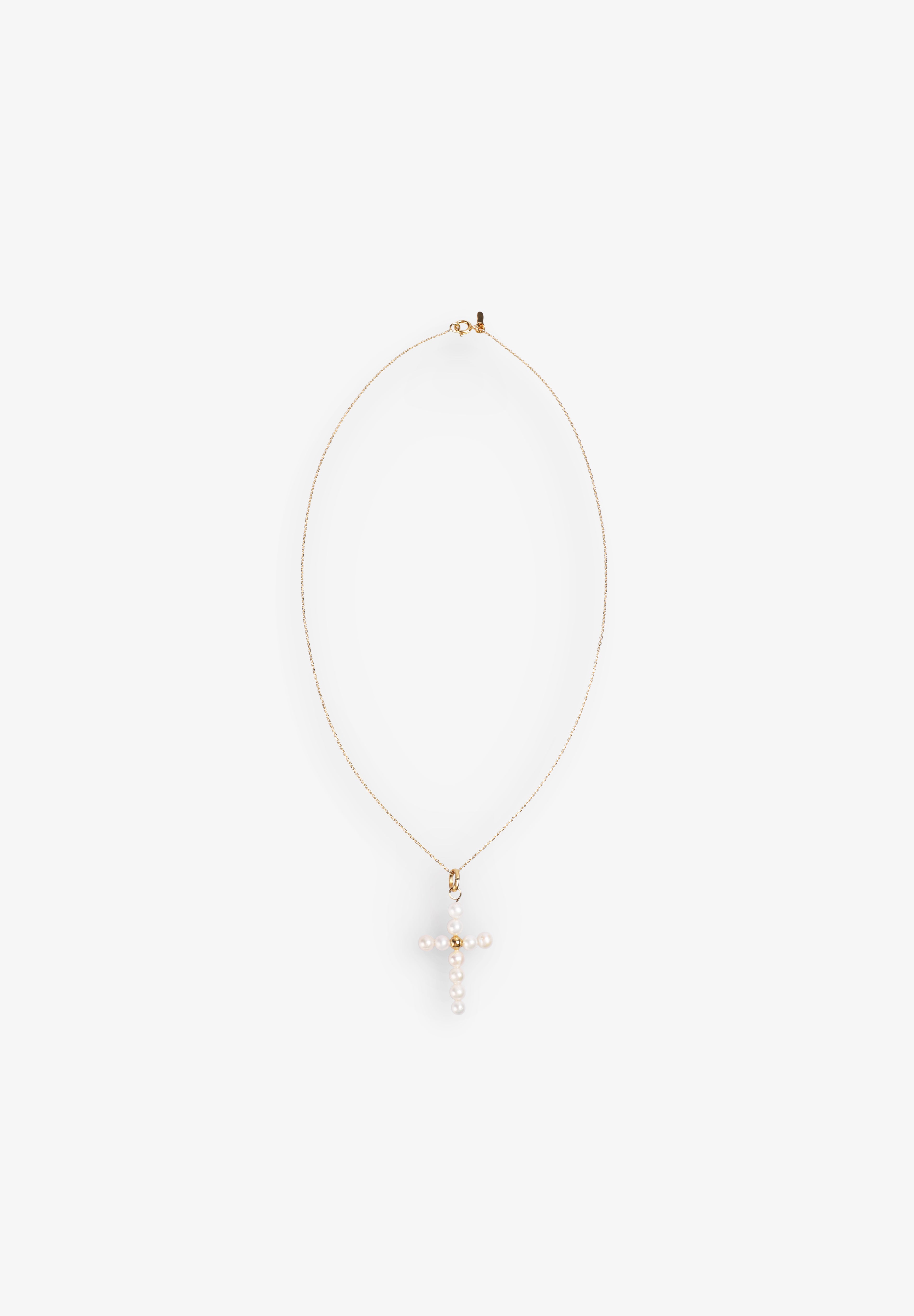ALHAJA CULT STORE | COLLAR PEARLY CROSS CHARM
