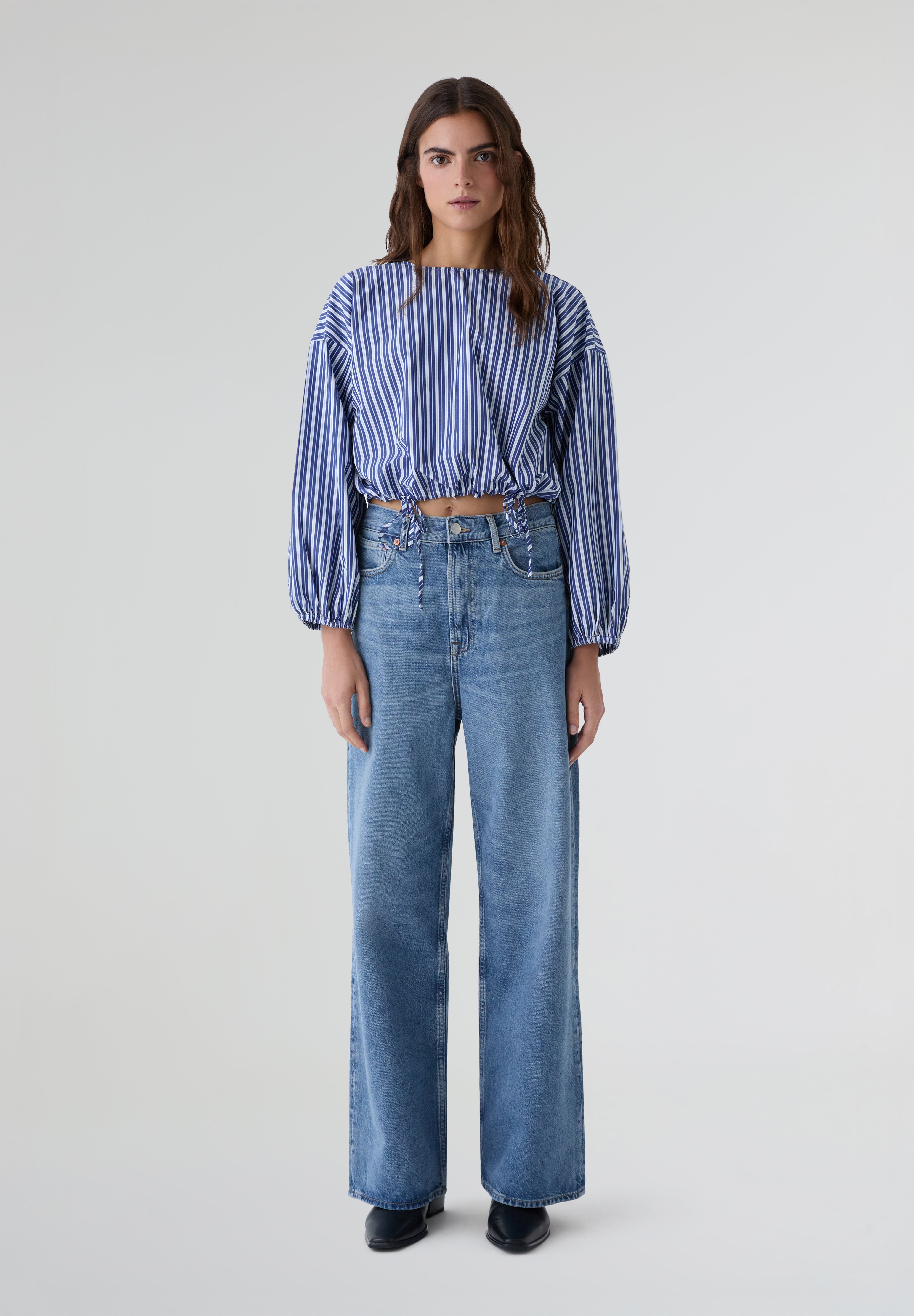 THE TINY BIG SISTER | BLUSA STRIPED PUFF SLEEVES