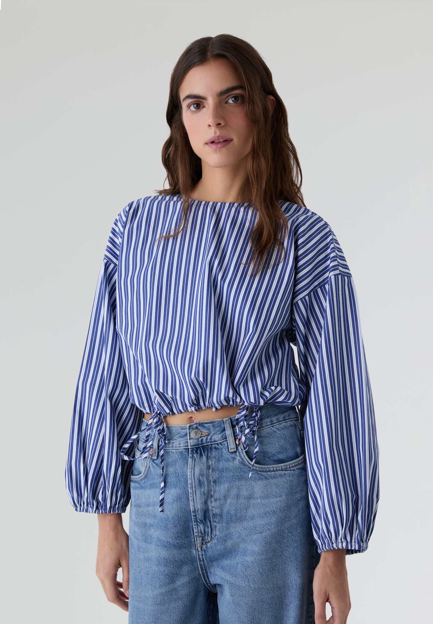 THE TINY BIG SISTER | BLUSA STRIPED PUFF SLEEVES