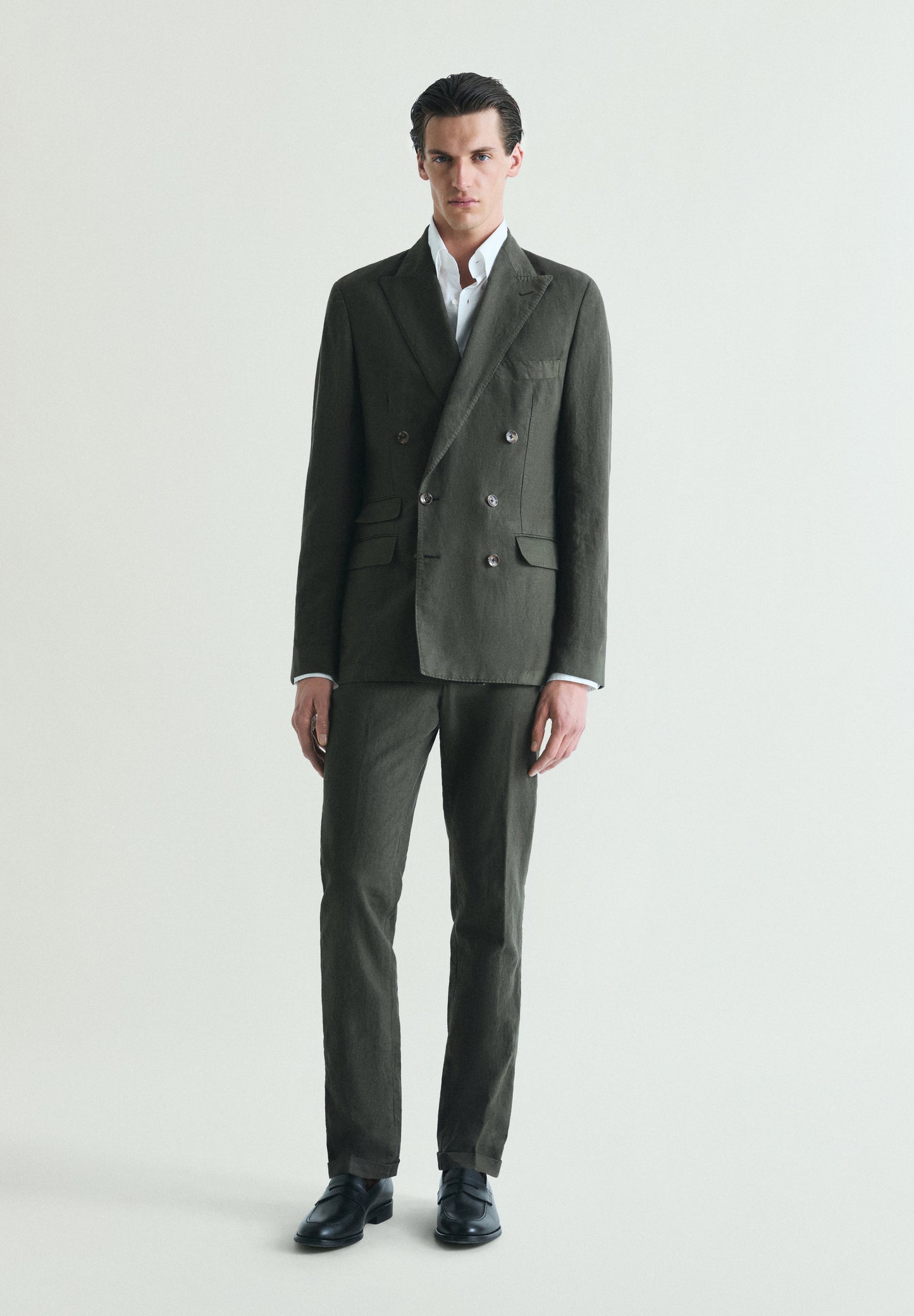 AMERICANA CRUZADA TRAJE LINO