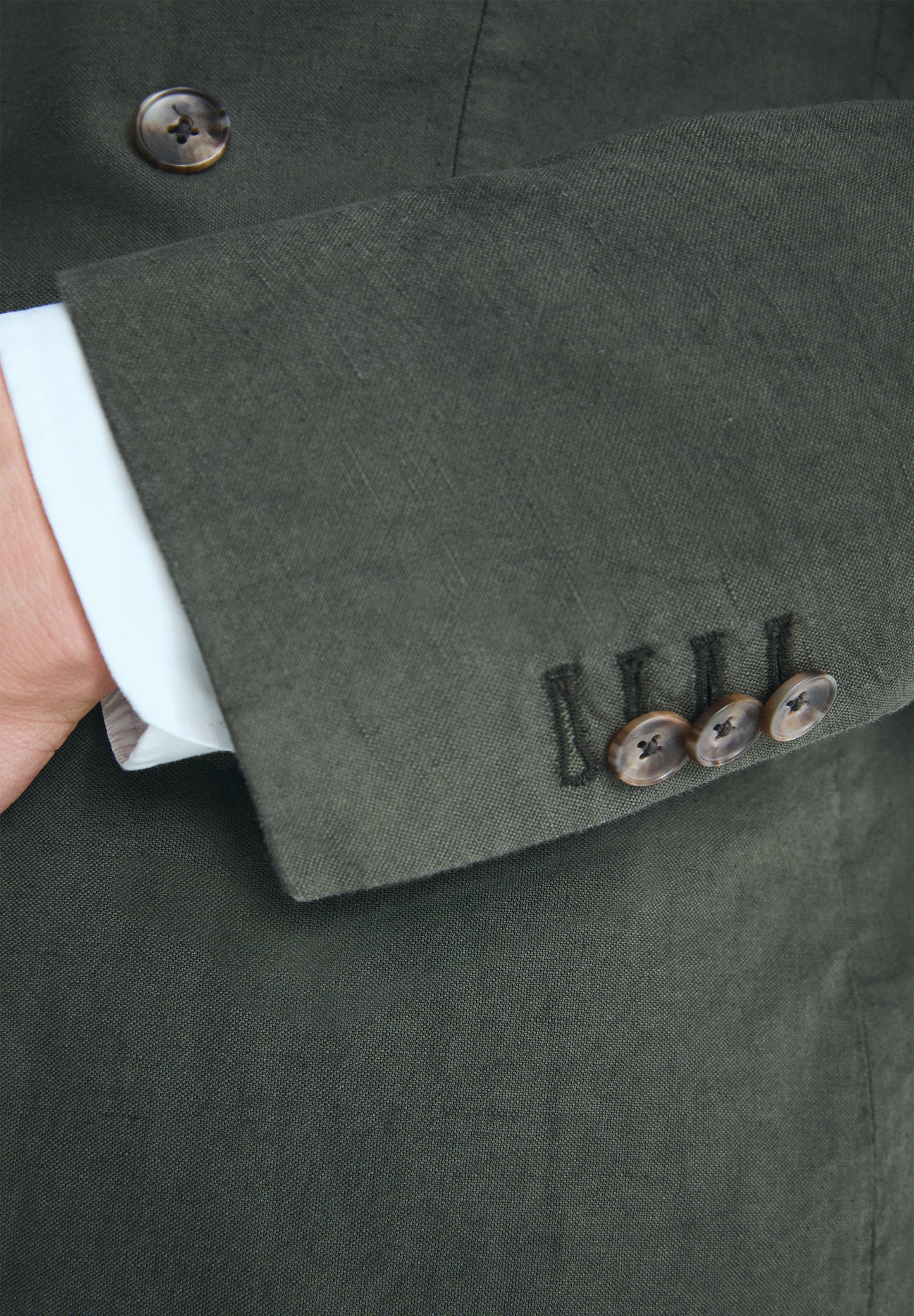 AMERICANA CRUZADA TRAJE LINO