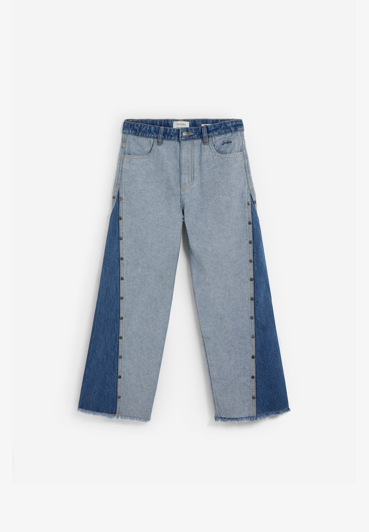 PANTALÓN DENIM WIDE LEG BICOLOR