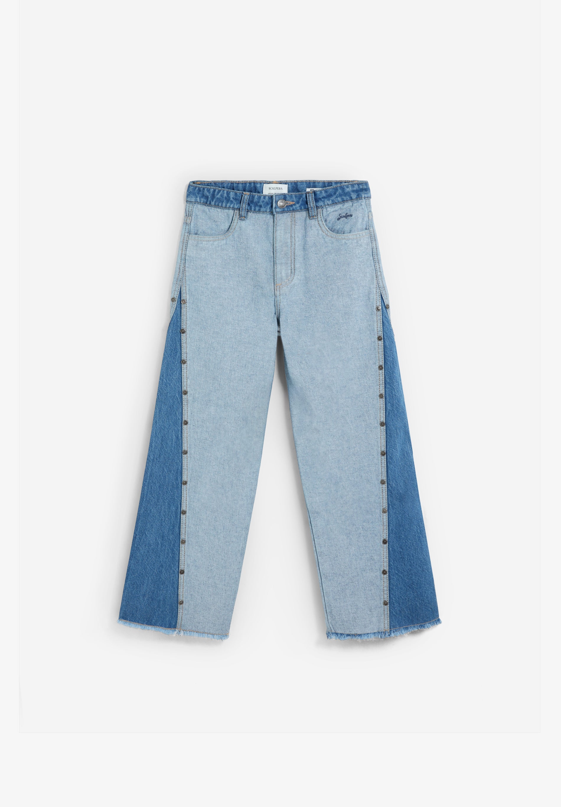 PANTALÓN DENIM WIDE LEG BICOLOR