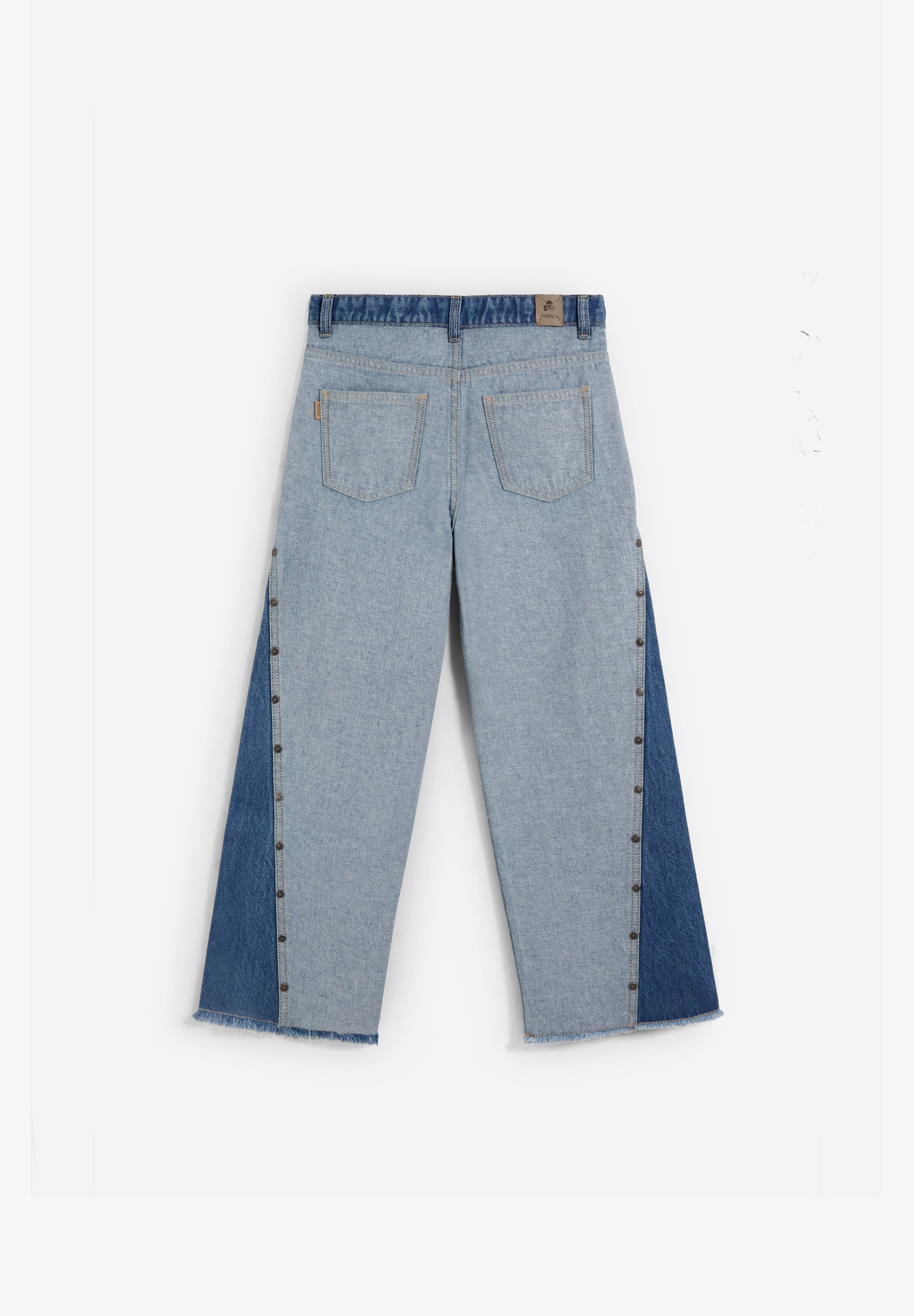 PANTALÓN DENIM WIDE LEG BICOLOR